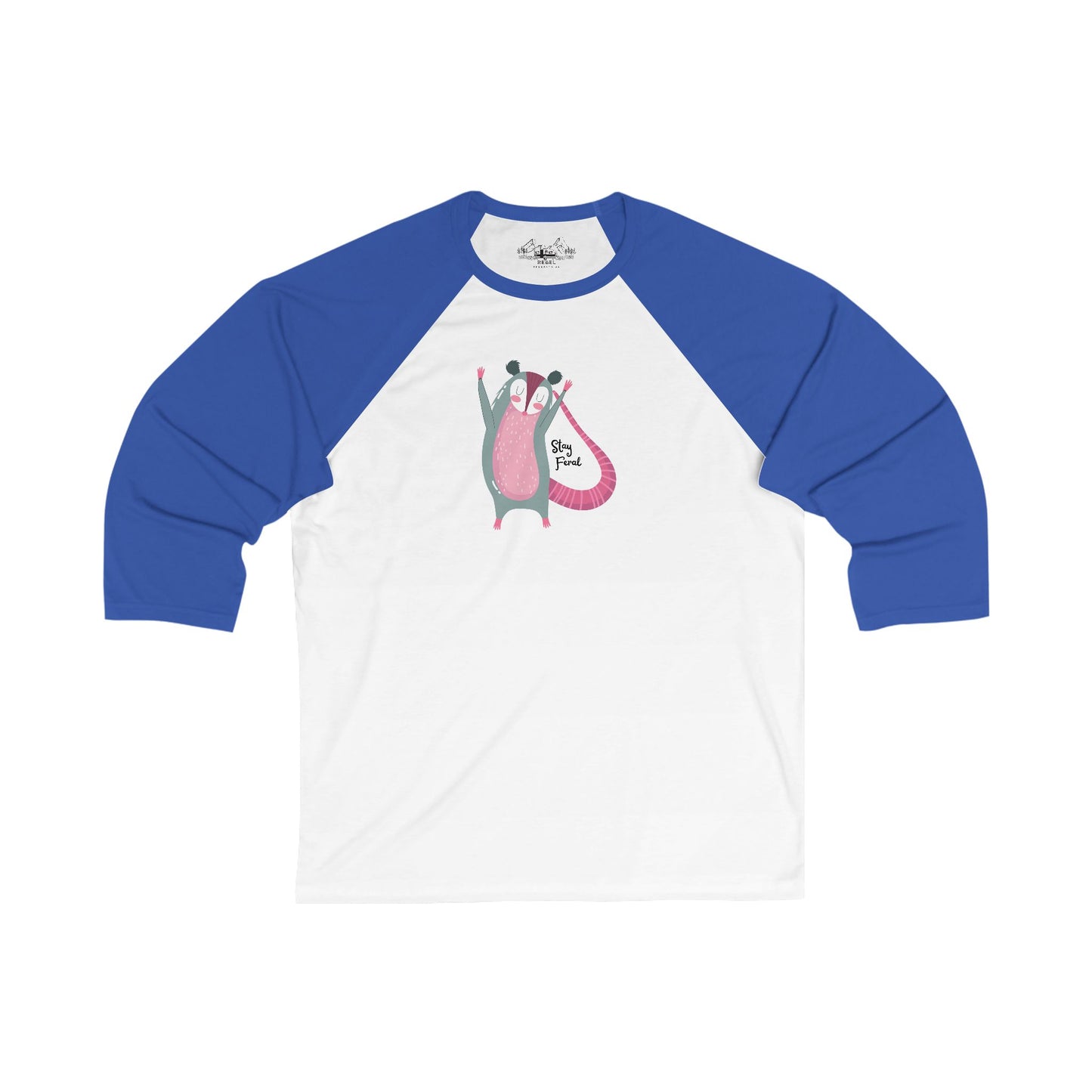 Stay Feral – Happy Possum Unisex 3/4 Sleeve Baseball Tee