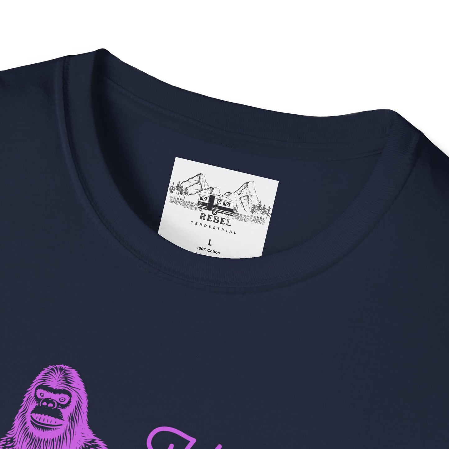 Hey Shuga Bigfoot T-Shirt – Unisex Softstyle Tee in Lurid Pink