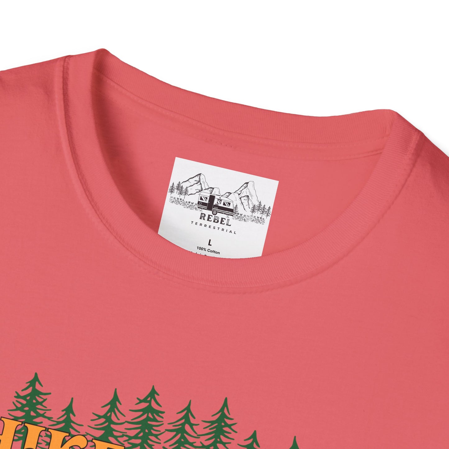 Hike More Worry Less | Retro Pine Trees Unisex Softstyle T-Shirt