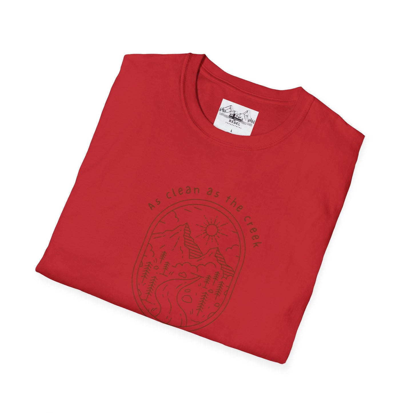 As Clean as the Creek I Bathed In – Mountain Creek Unisex Softstyle T-Shirt