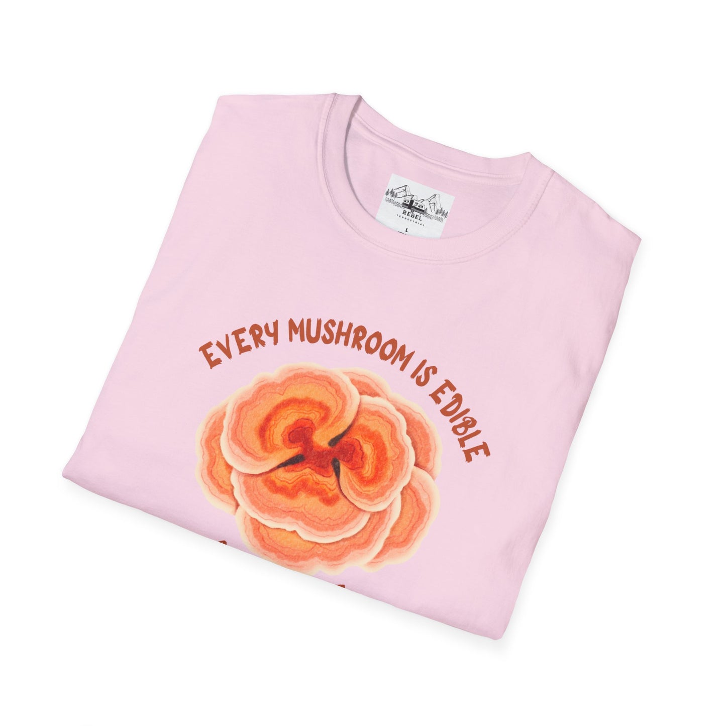 Turkey Tail Mushroom "Every Mushroom is Edible (Some Only Once)" Unisex Softstyle T-Shirt