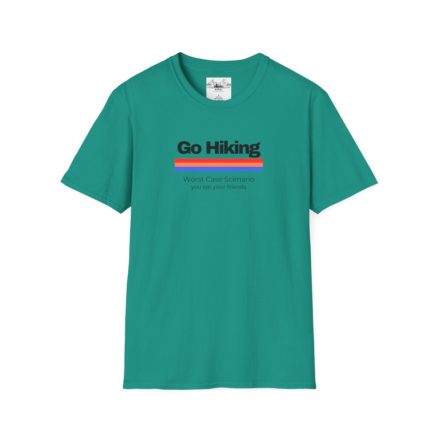 Go Hiking – Worst Case Scenario You Eat Your Friends | Retro Unisex Softstyle T-Shirt