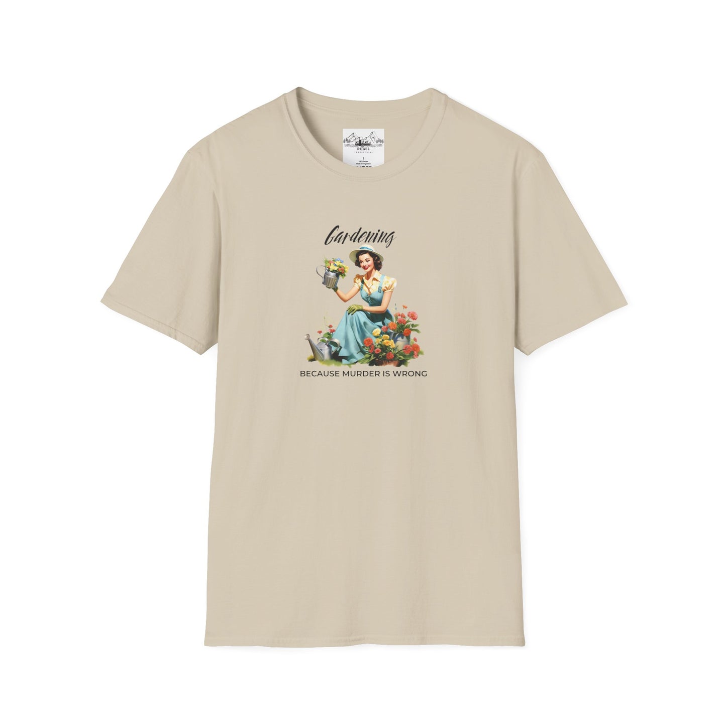 Gardening, Because Murder is Wrong – Vintage Humor T-Shirt