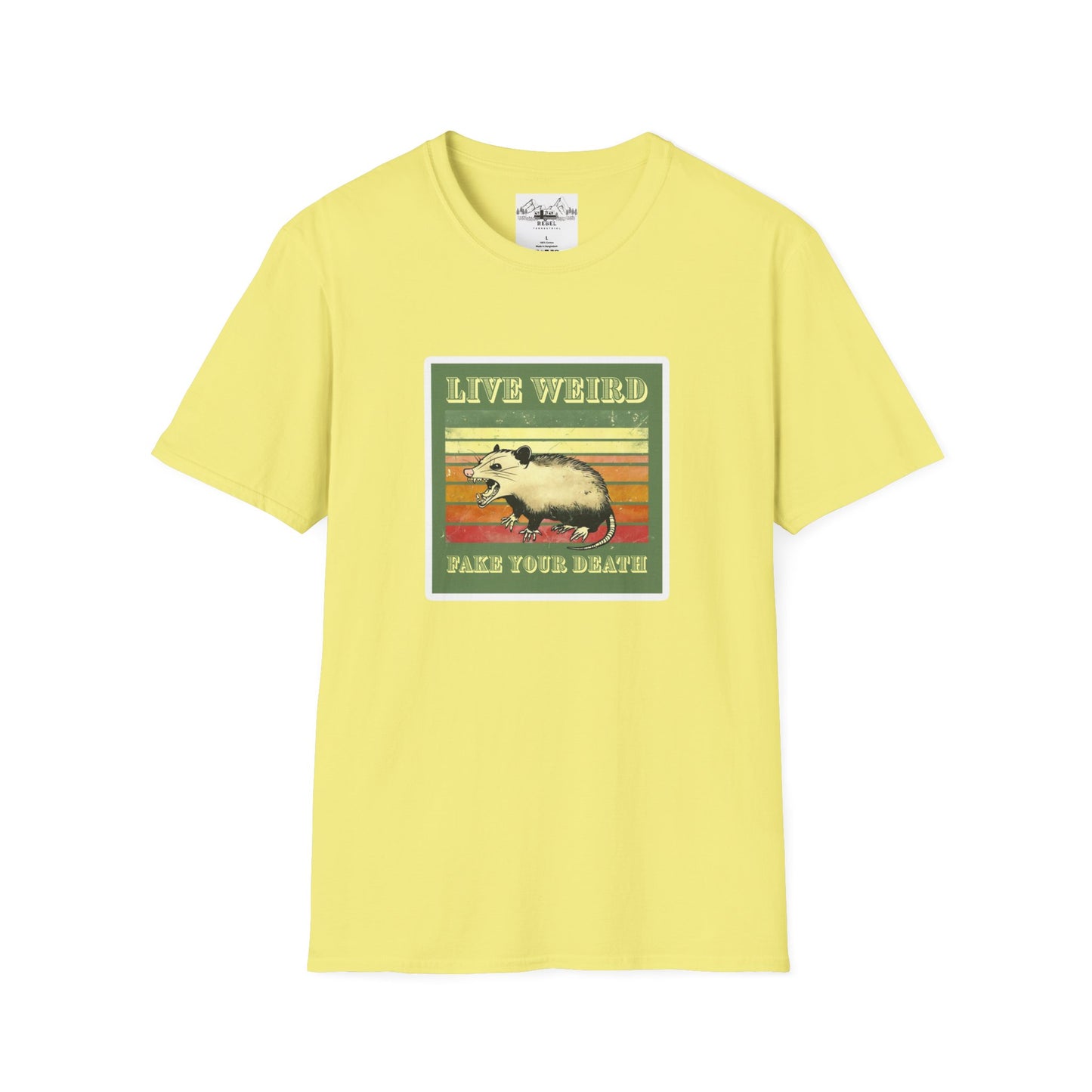 Live Weird, Fake Your Death – Angry Possum T-Shirt