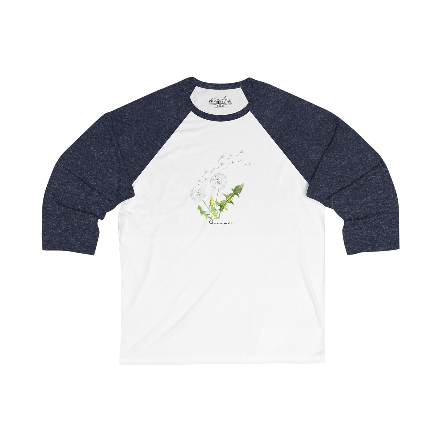 blow me – 3/4 Sleeve Baseball Tee (Dandelion Design)