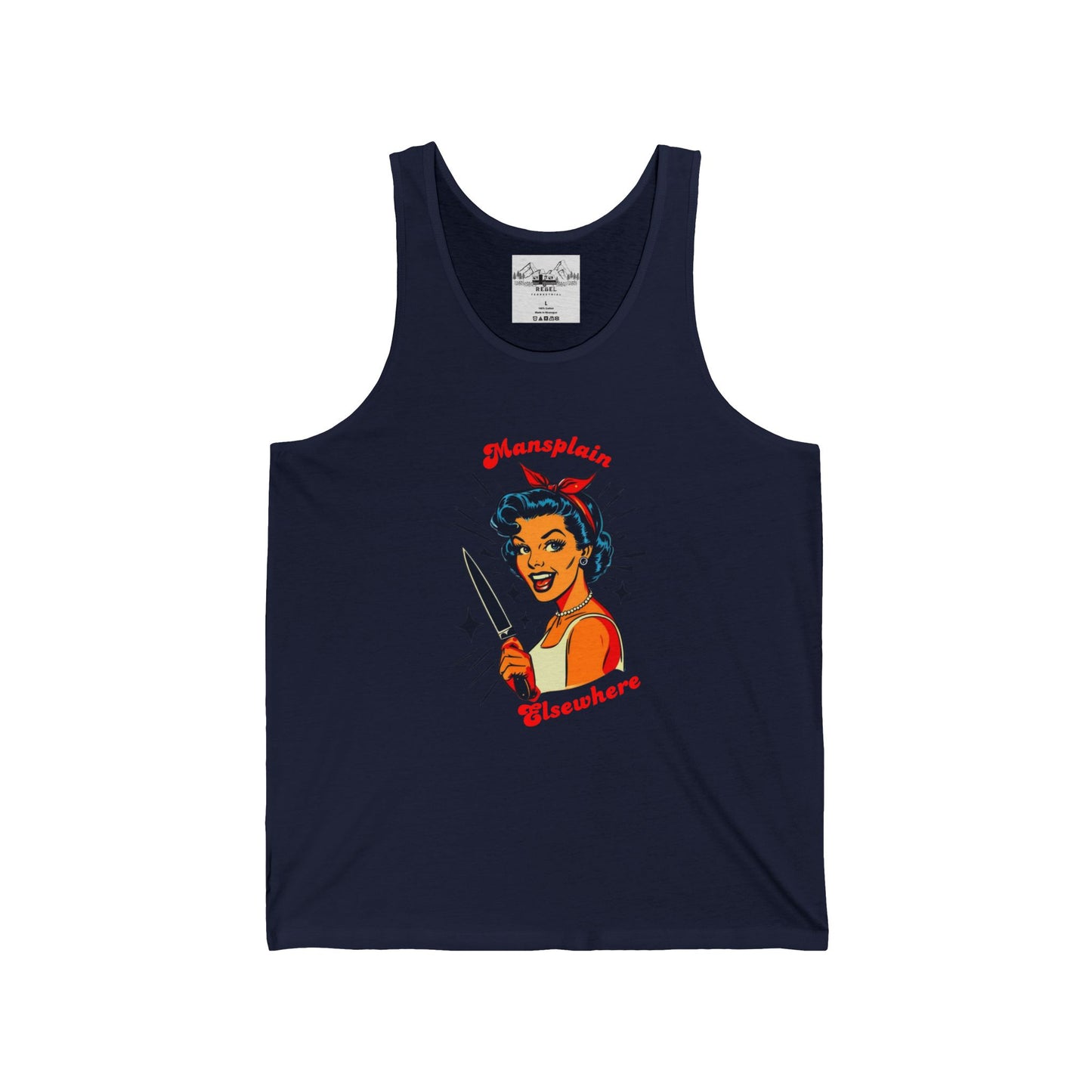 Mansplain Elsewhere – Unisex Jersey Tank