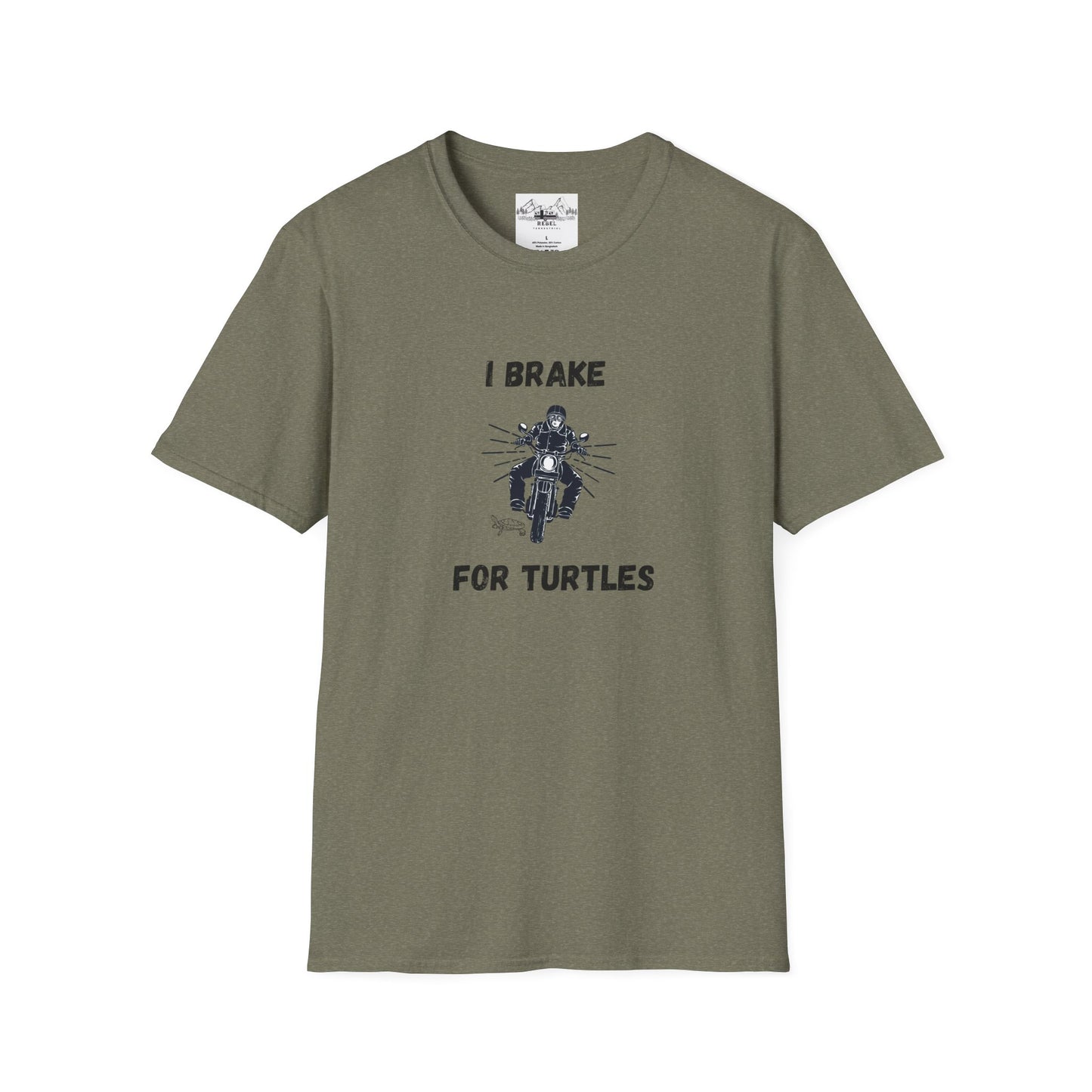 I Brake for Turtles – Funny Motorcycle & Wildlife Awareness Tee