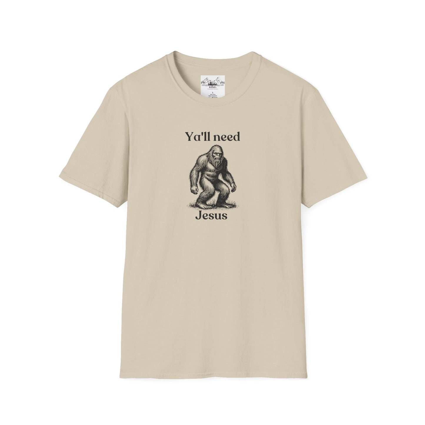 Y’all Need Jesus Bigfoot T-Shirt – Unisex Softstyle Tee