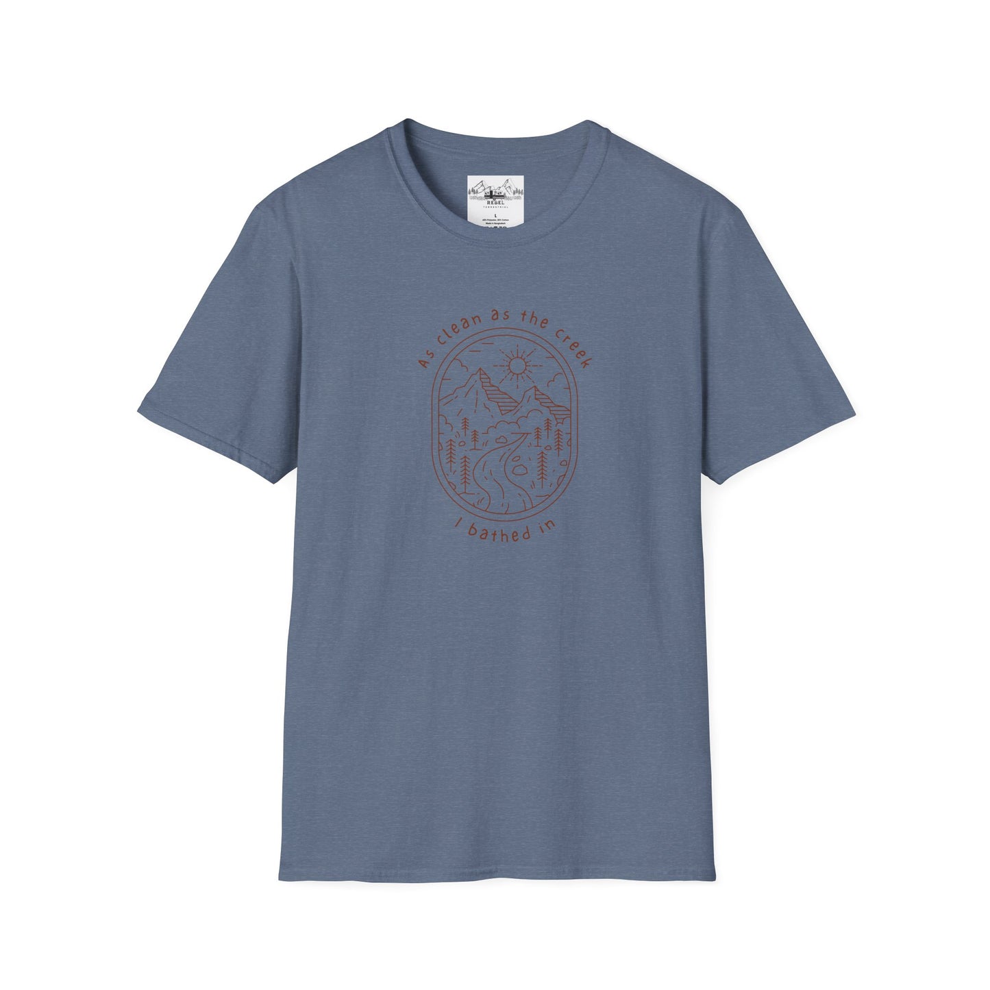 As Clean as the Creek I Bathed In – Mountain Creek Unisex Softstyle T-Shirt