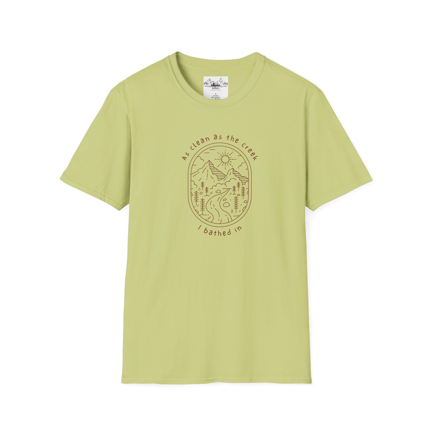 As Clean as the Creek I Bathed In – Mountain Creek Unisex Softstyle T-Shirt