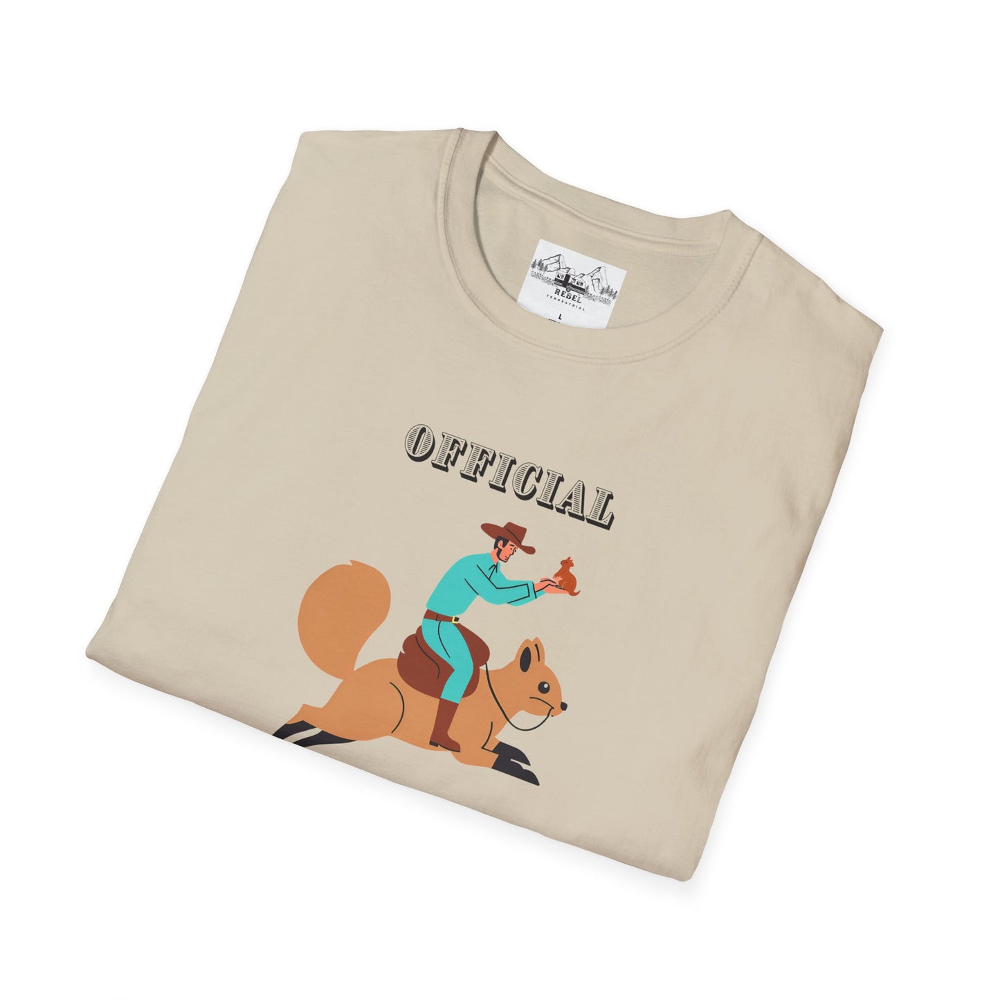 Official Squirrel Wrangler T-Shirt – Cowboy on a Mission | Unisex Softstyle Tee
