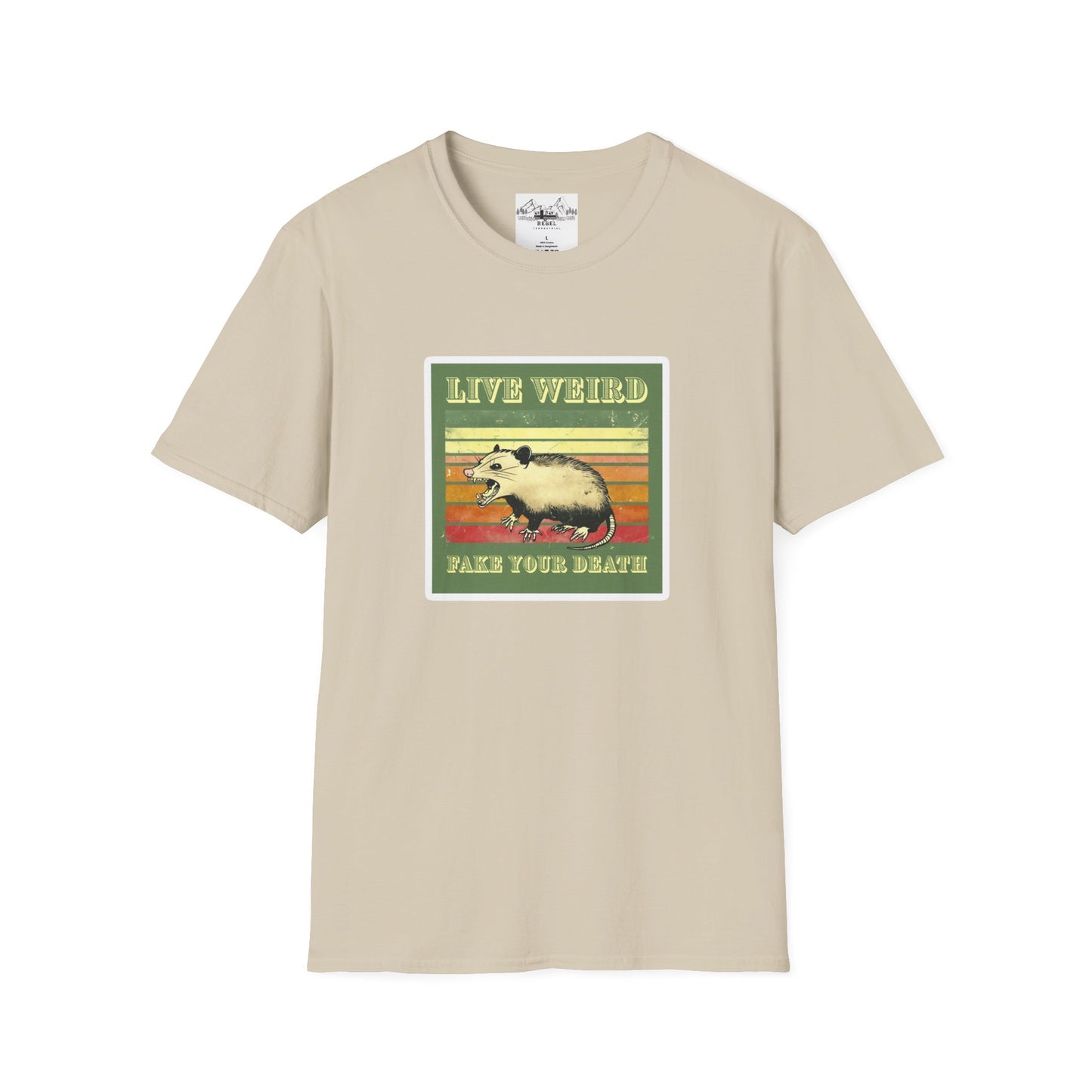 Live Weird, Fake Your Death – Angry Possum T-Shirt