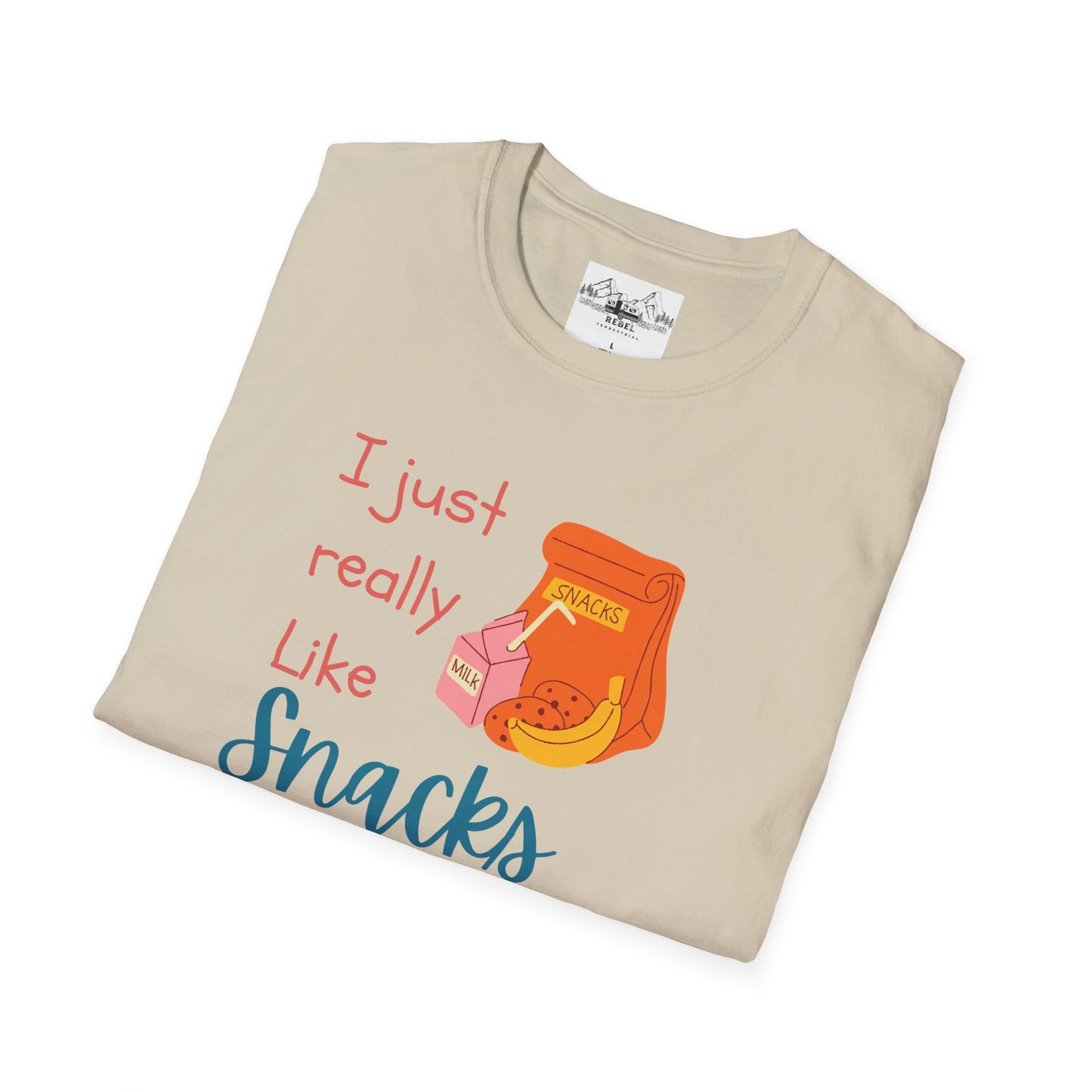 I Just Really Like Snacks T-Shirt – Unisex Softstyle Tee for Grown-Up Snack Lovers