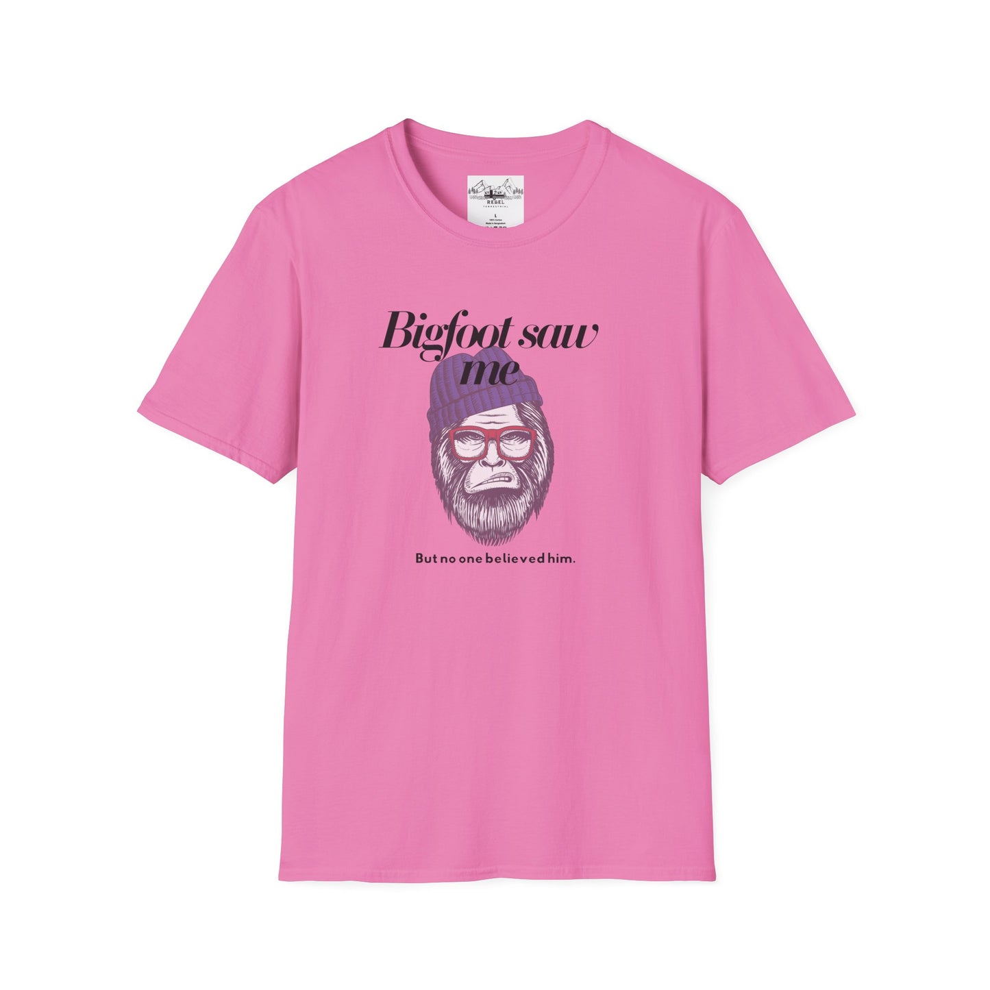 Bigfoot Saw Me But No One Believed Him – Hipster Bigfoot T-Shirt | Unisex Softstyle Tee