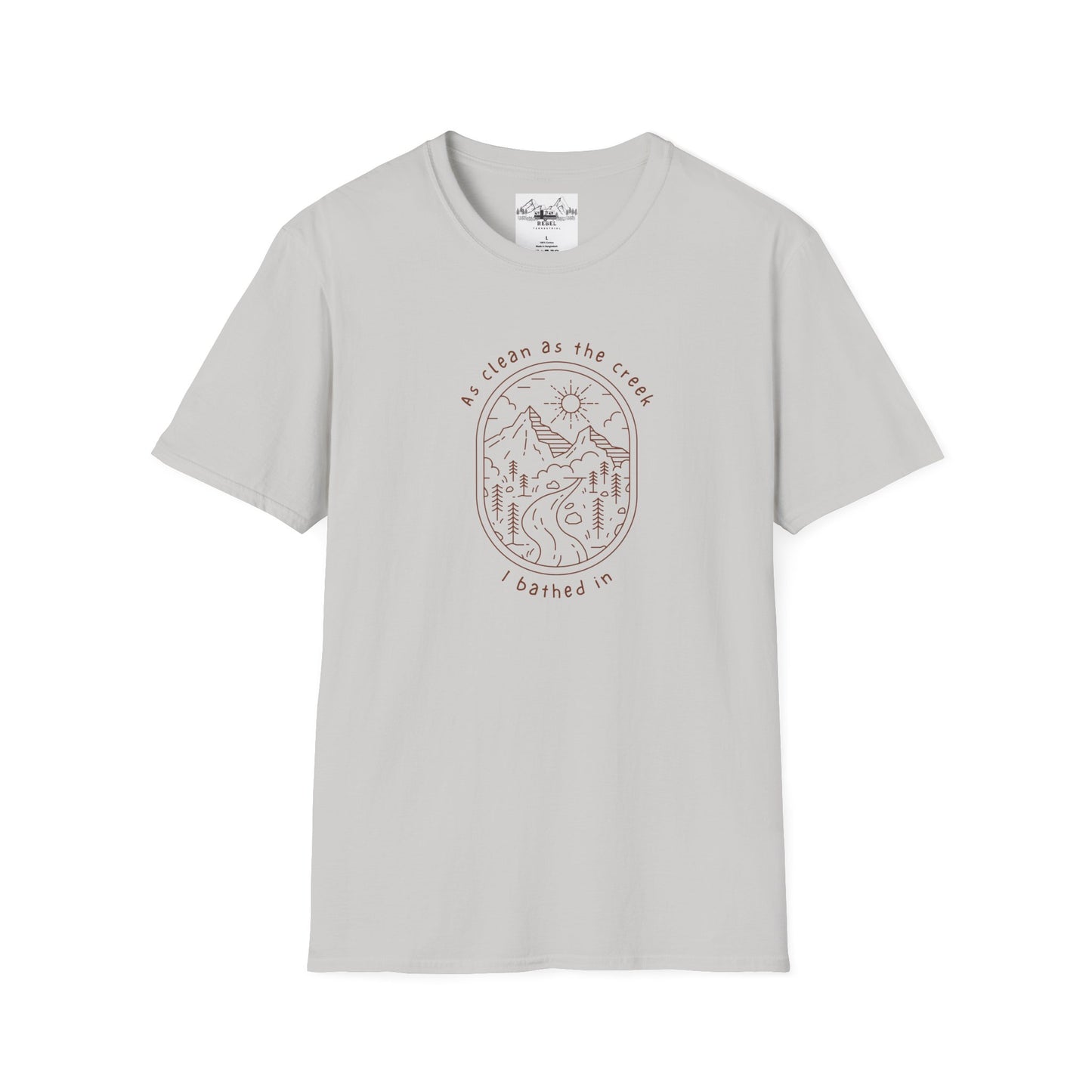 As Clean as the Creek I Bathed In – Mountain Creek Unisex Softstyle T-Shirt