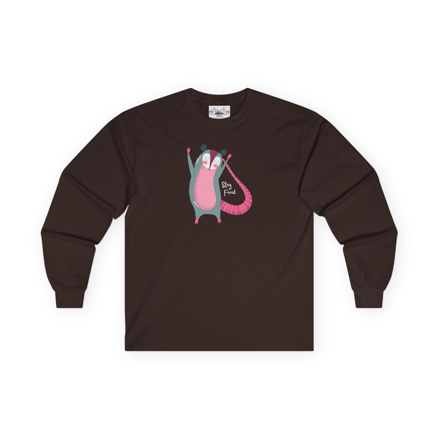 "Stay Feral" – Happy Possum Long Sleeve Tee