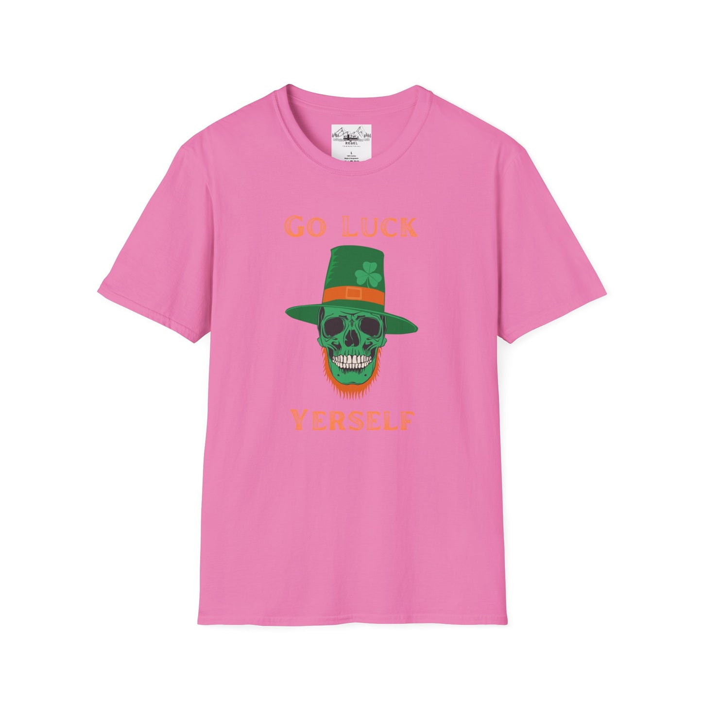 "Go Luck Yerself" Graphic Tee – Emerald Skull & Leprechaun Hat
