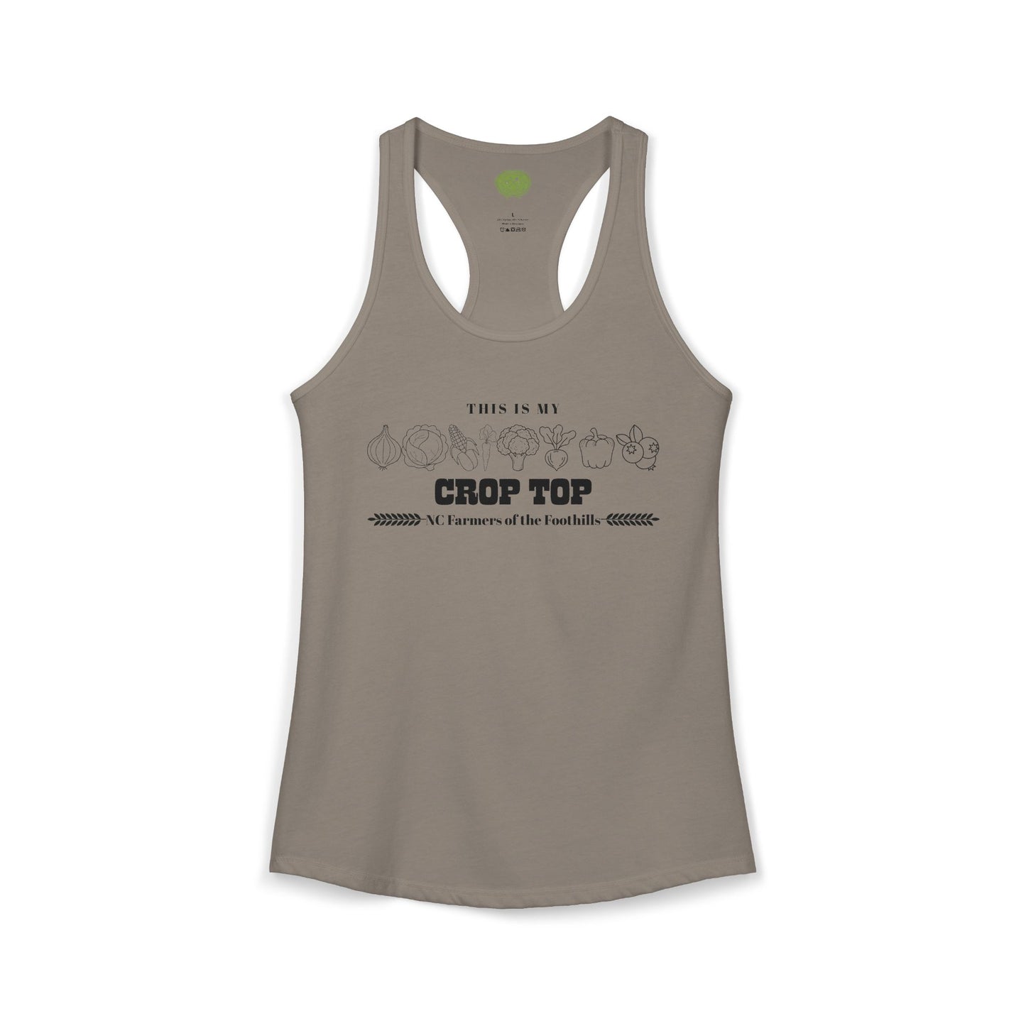 NC Farmers of the Foothills "This Is My Crop Top" Racerback Tank Top