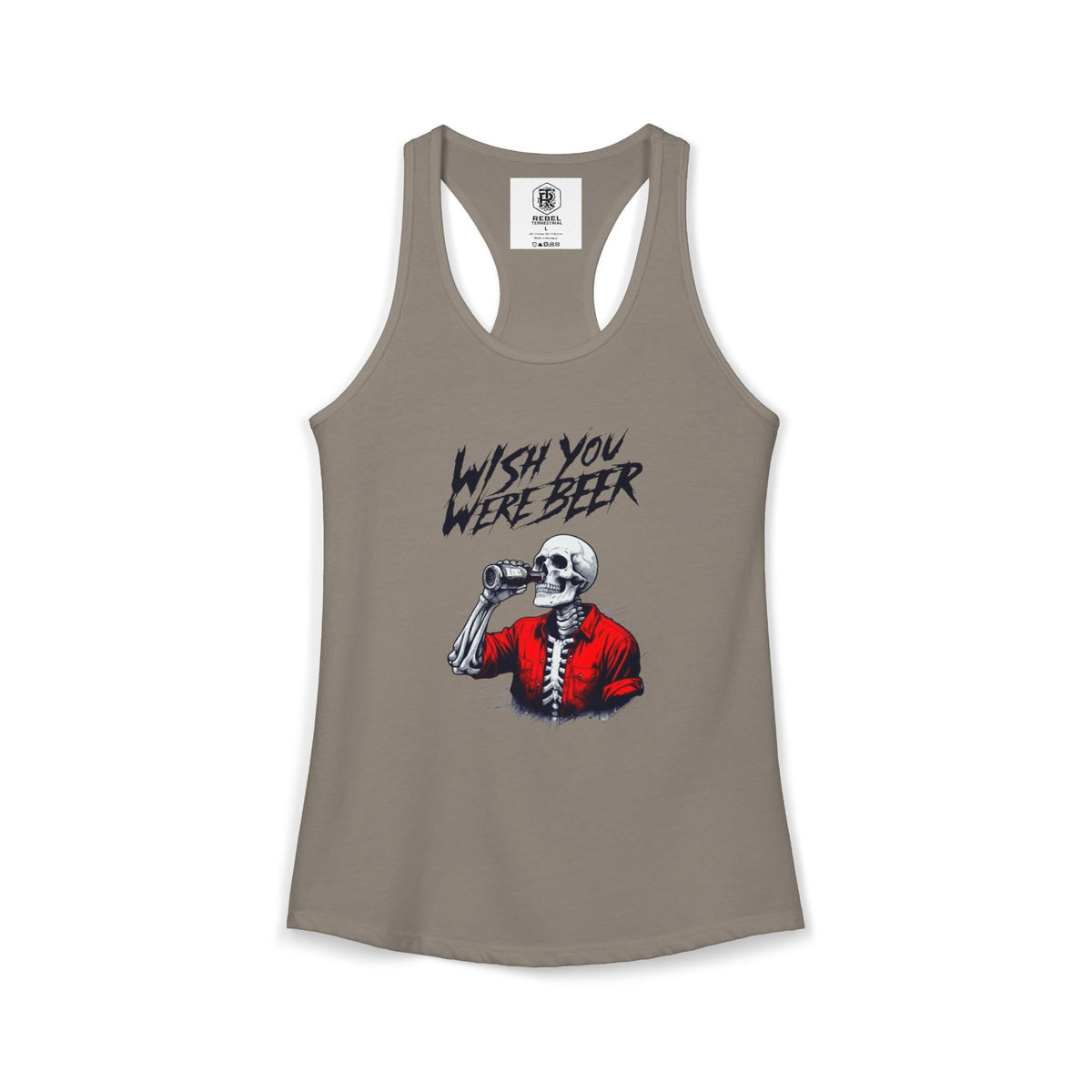 Wish You Were Beer – Skeleton Women’s Racerback Tank