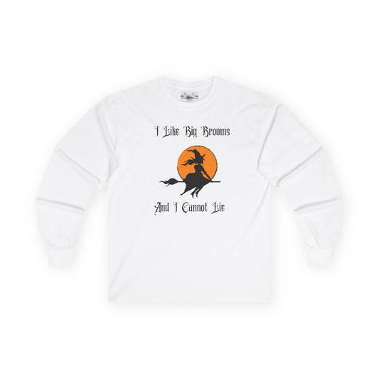 "I Like Big Brooms" Gothic Witch Unisex Long Sleeve Tee