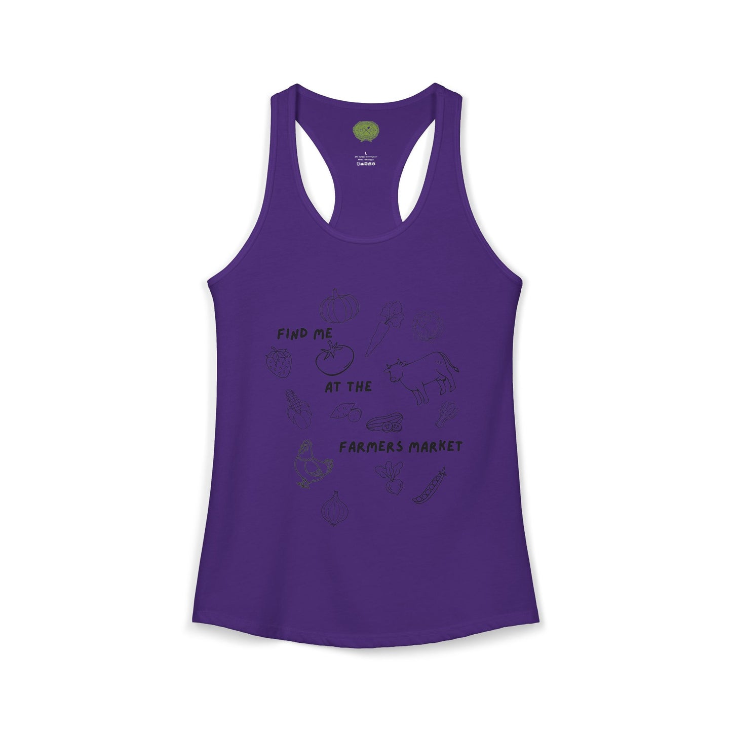 NC Farmers of the Foothills "Find Me at the Farmers Market" Racerback Tank Top