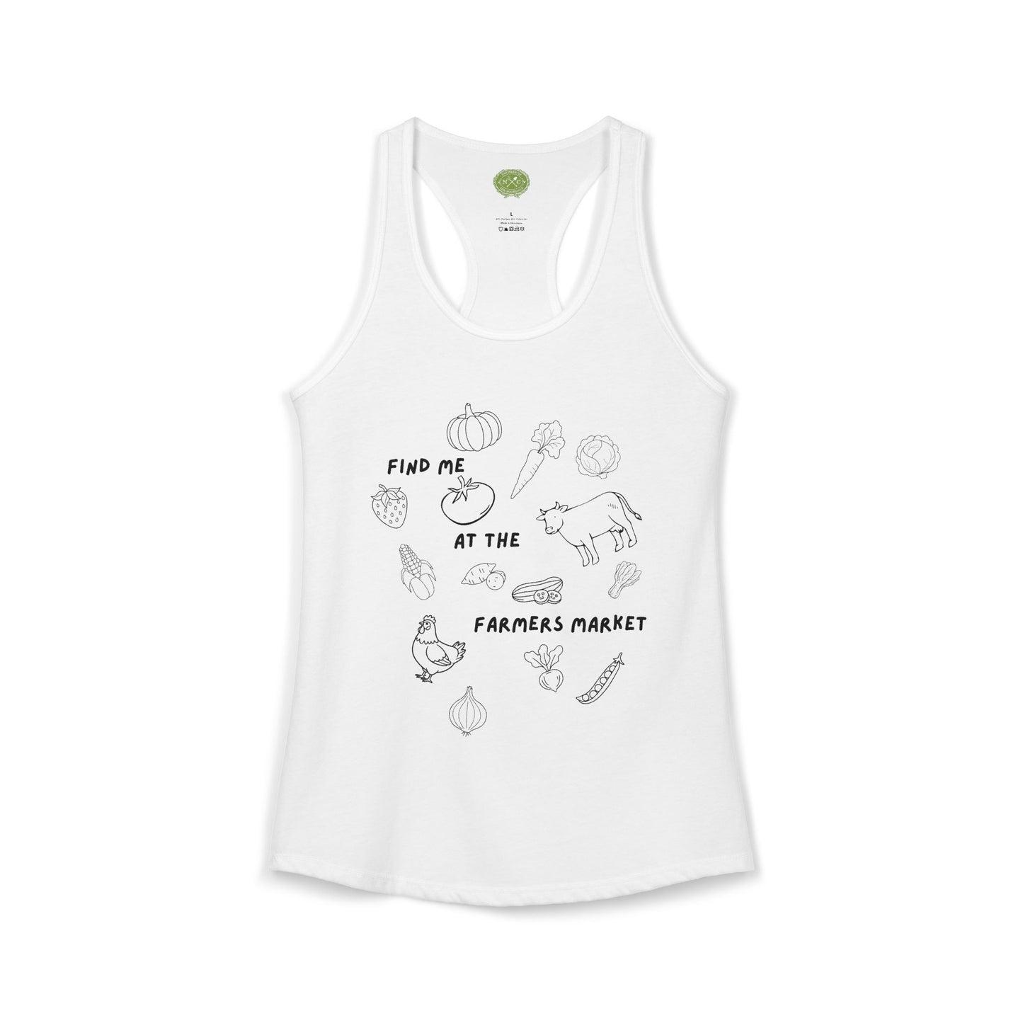 NC Farmers of the Foothills "Find Me at the Farmers Market" Racerback Tank Top