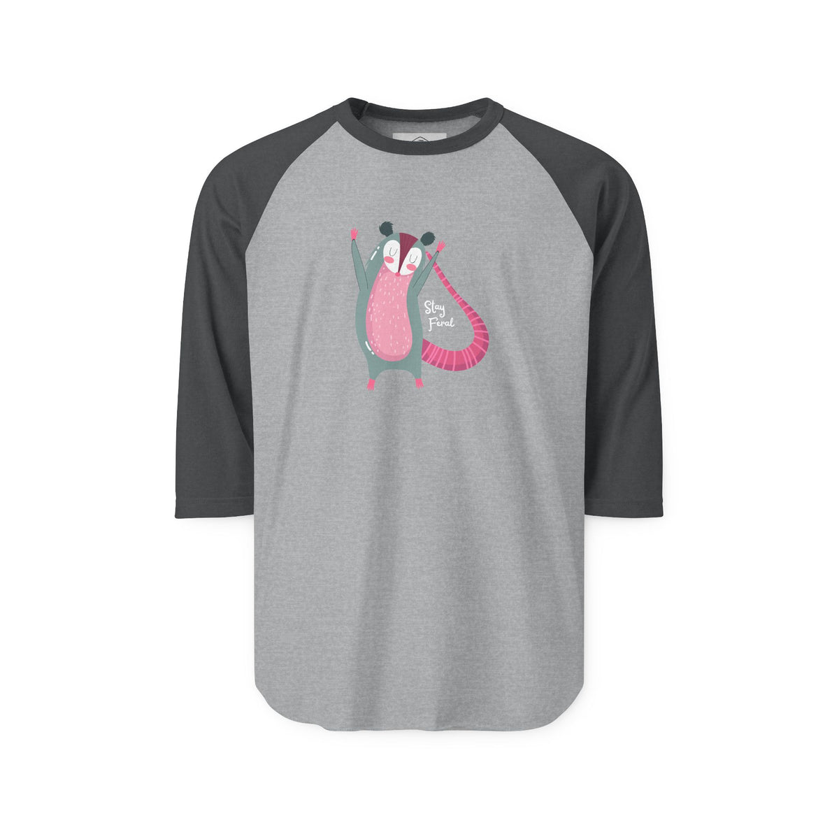 Stay Feral – Possum 3/4 Sleeve Raglan Tee
