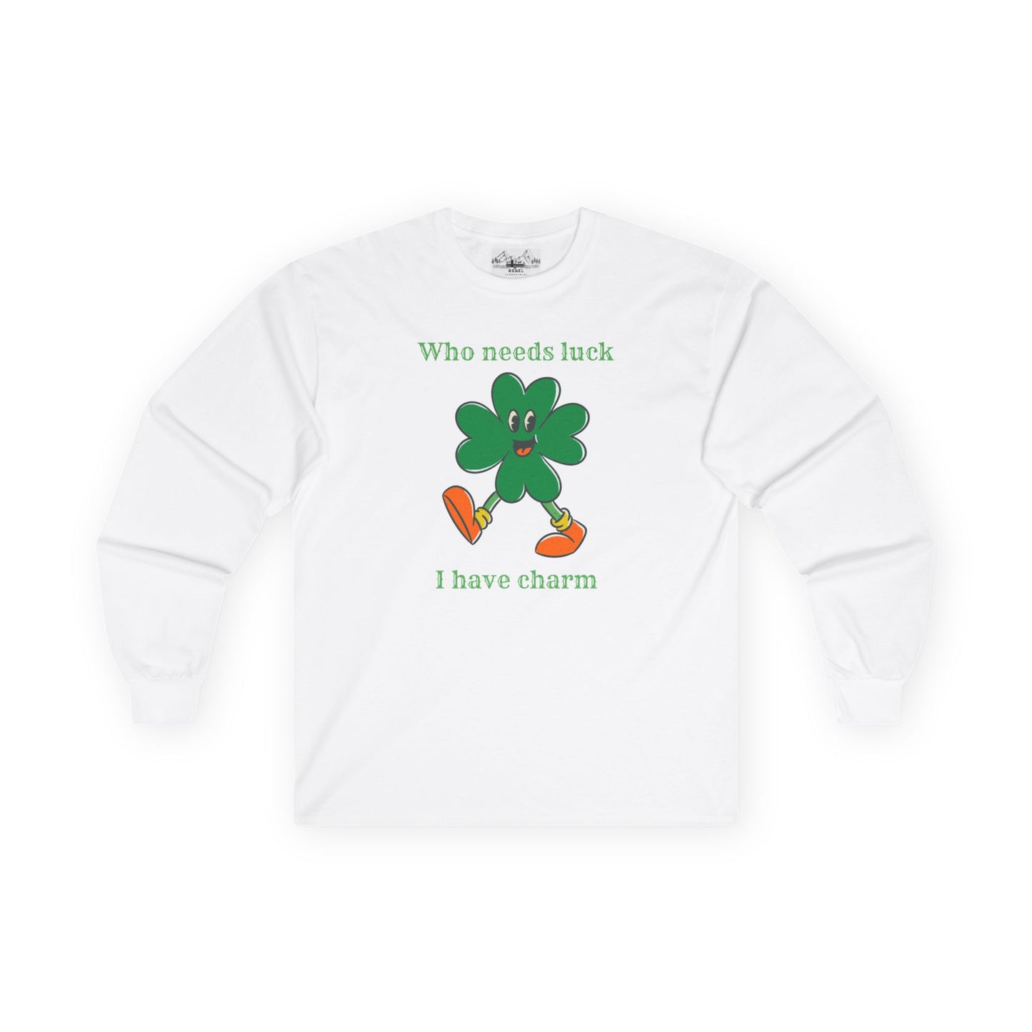 "I Have Charm" Long Sleeve Tee – Vintage Four-Leaf Character