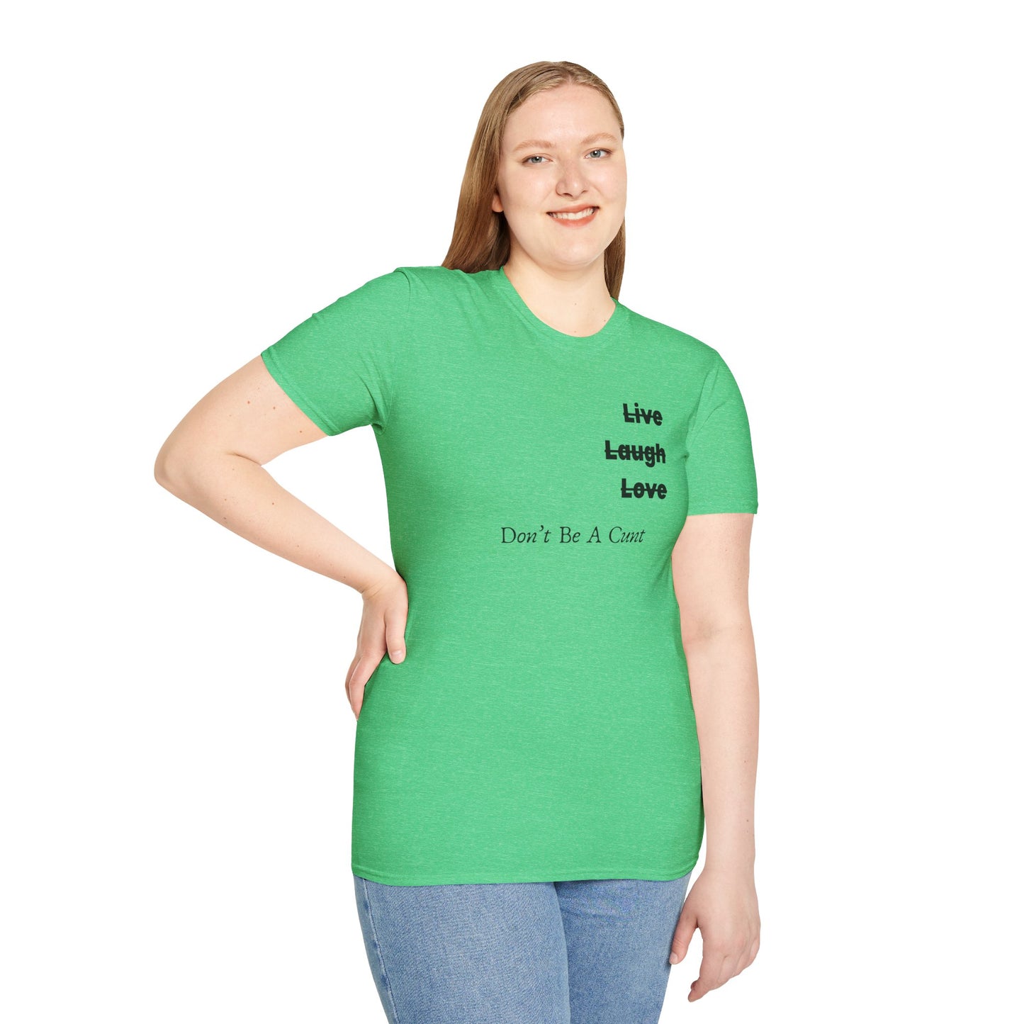 "Live Laugh Love" Subversive Graphic Tee – Wry Humor Statement