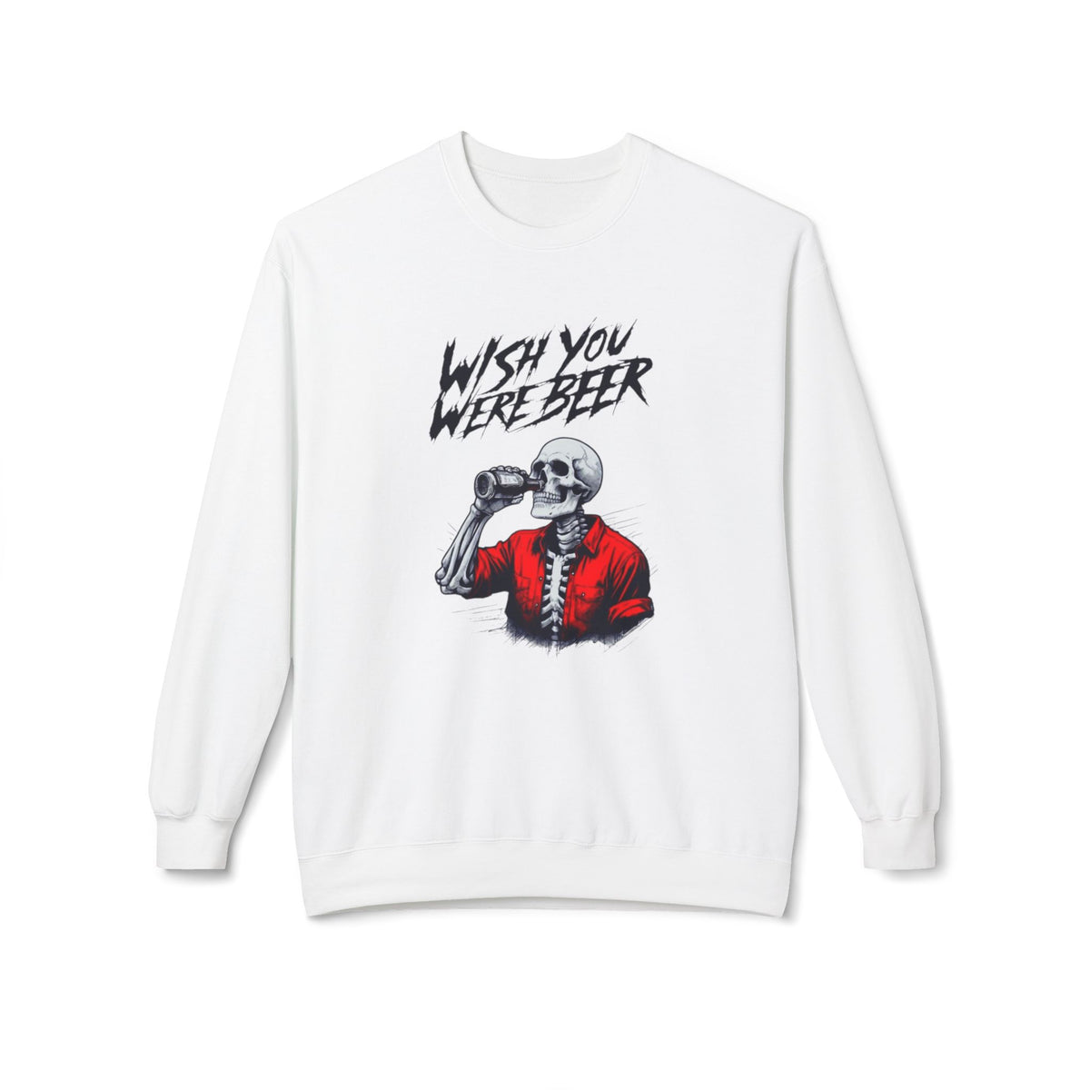 Wish You Were Beer – Skeleton Crewneck Sweatshirt