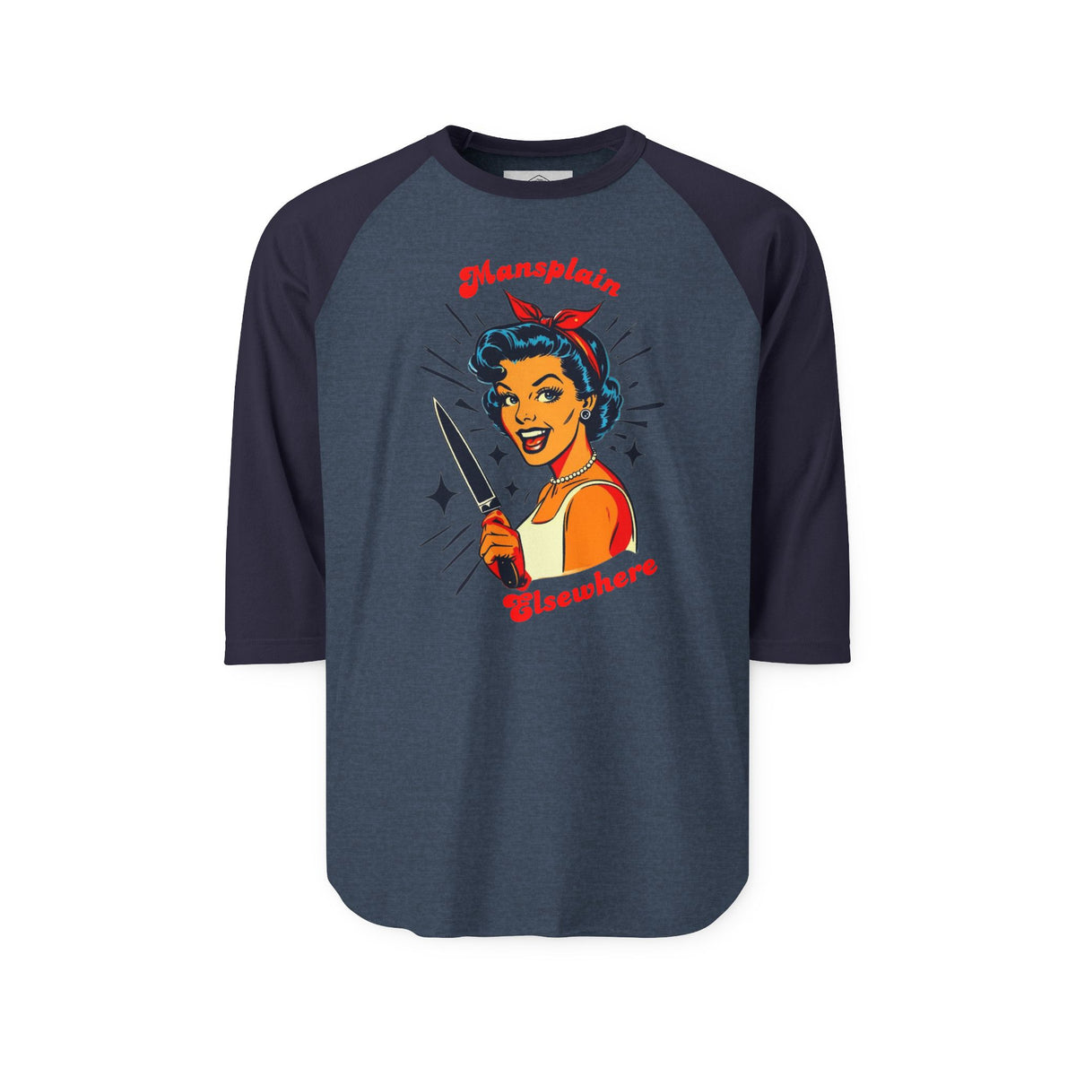 Mansplain Elsewhere 3/4 Sleeve Raglan Tee