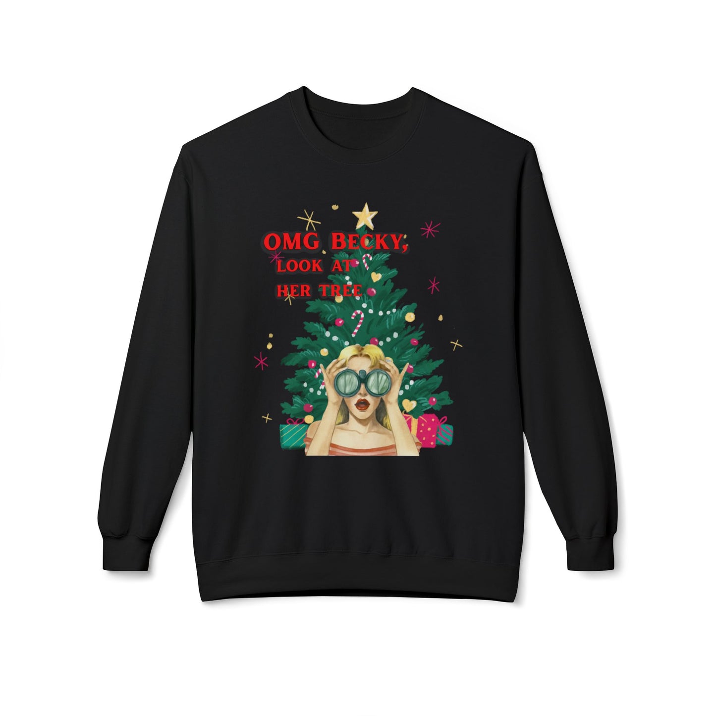 OMG Becky, Look at Her Tree - Vintage Nostalgia Crewneck Sweatshirt