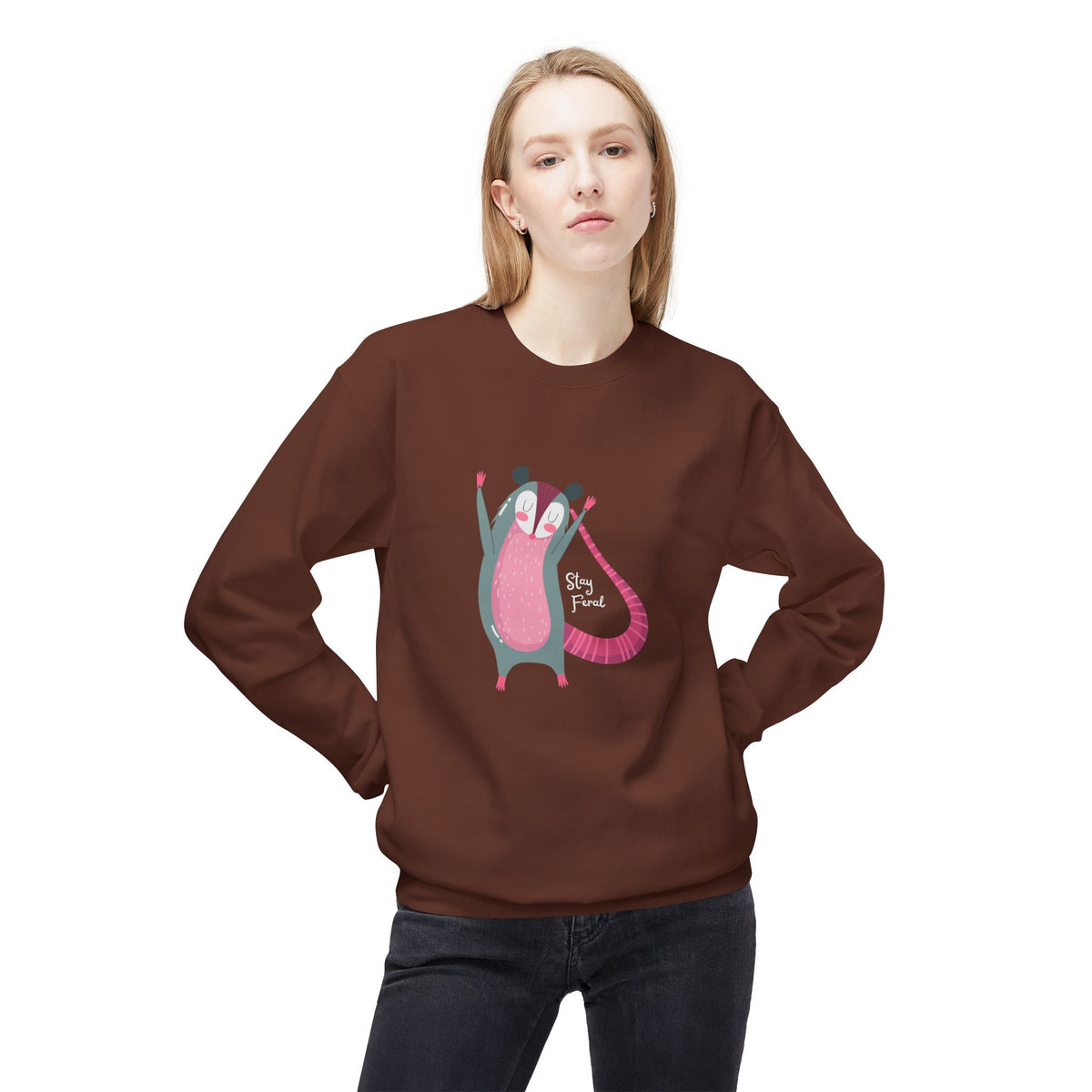 Stay Feral – Possum Crewneck Sweatshirt