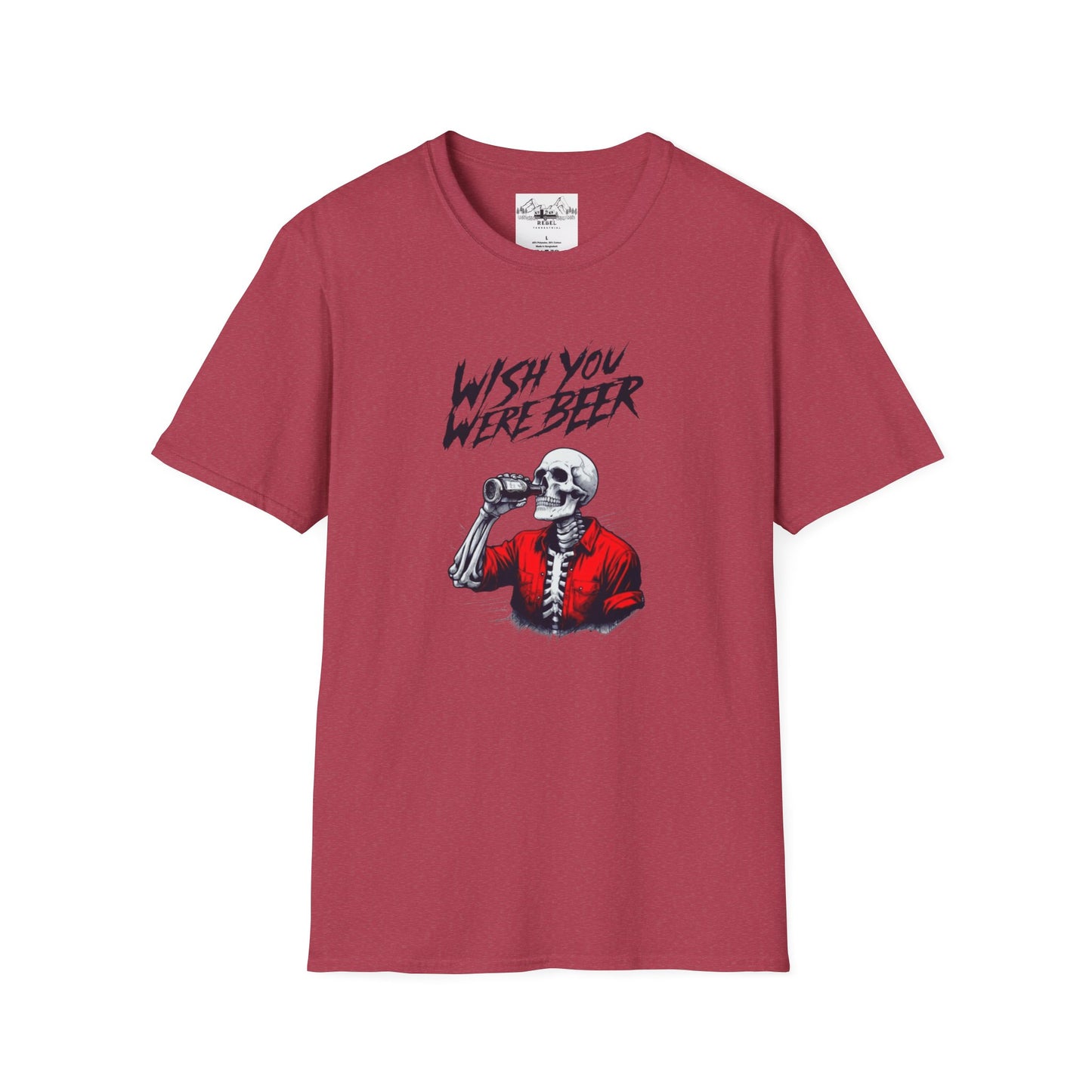 Wish You Were Beer – Funny Skeleton Drinking Tee