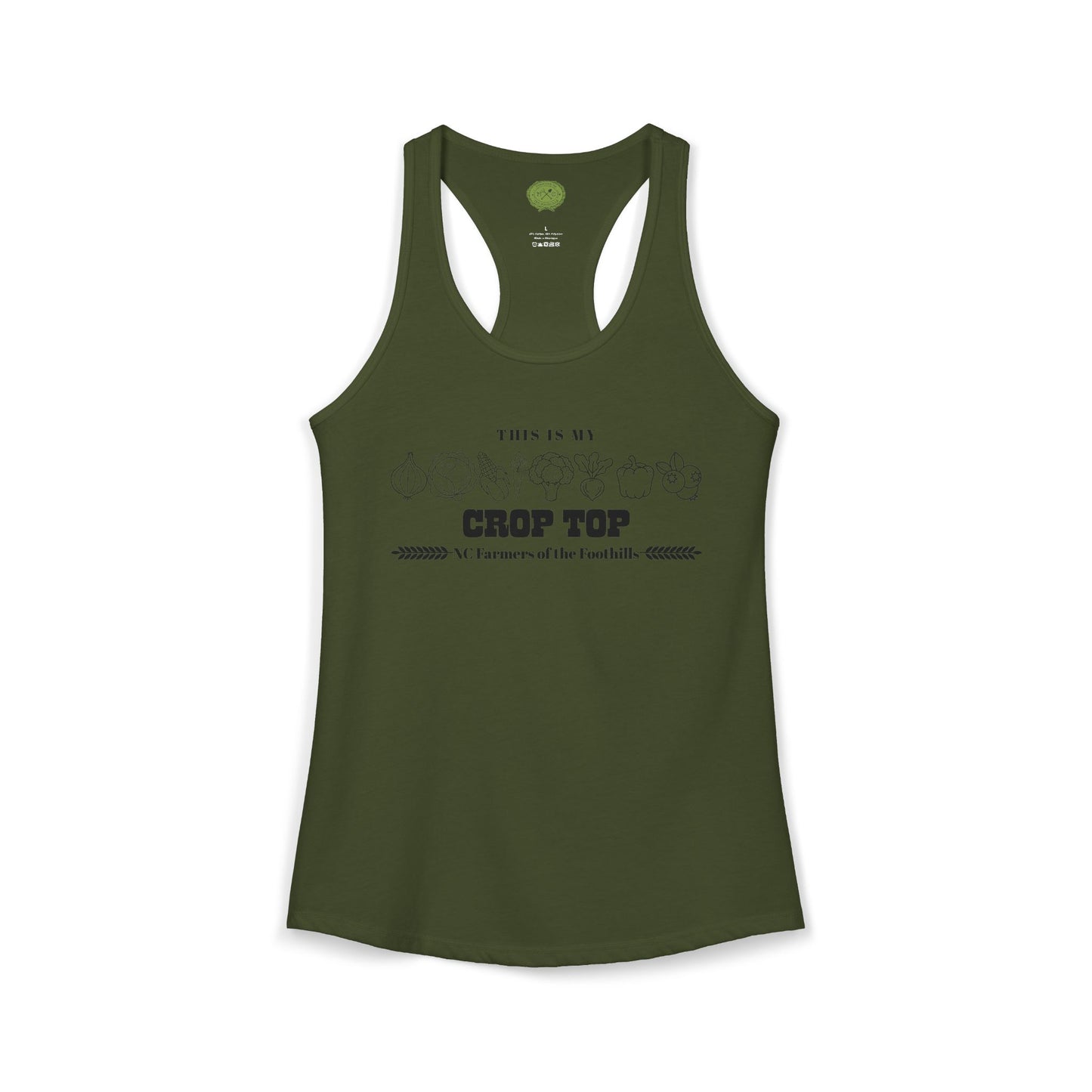 NC Farmers of the Foothills "This Is My Crop Top" Racerback Tank Top