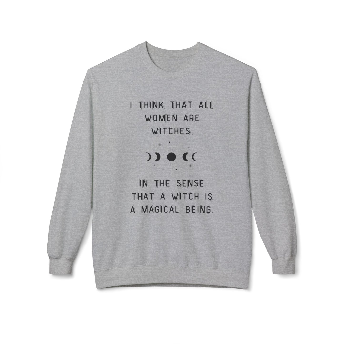 Empowered Witch Midweight Crewneck Sweatshirt - Subtle Moon Phases