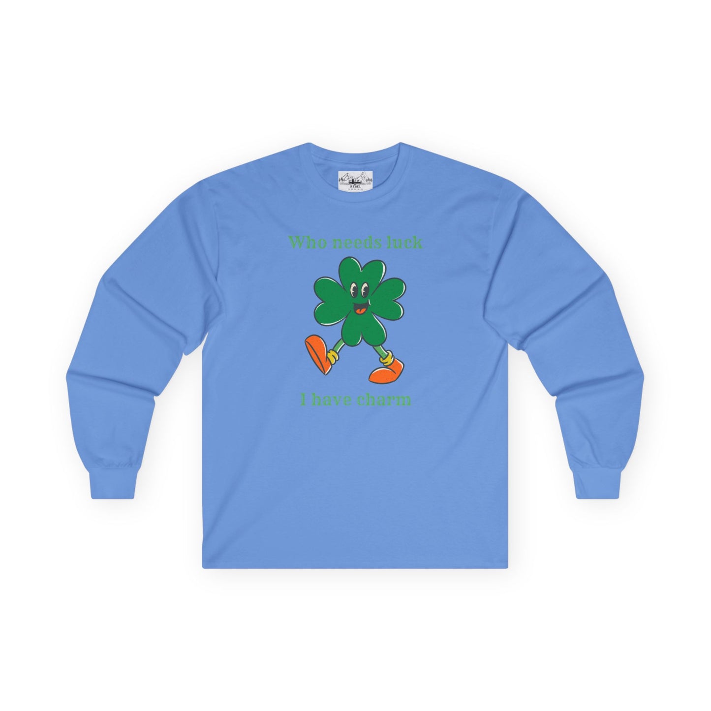 "I Have Charm" Long Sleeve Tee – Vintage Four-Leaf Character