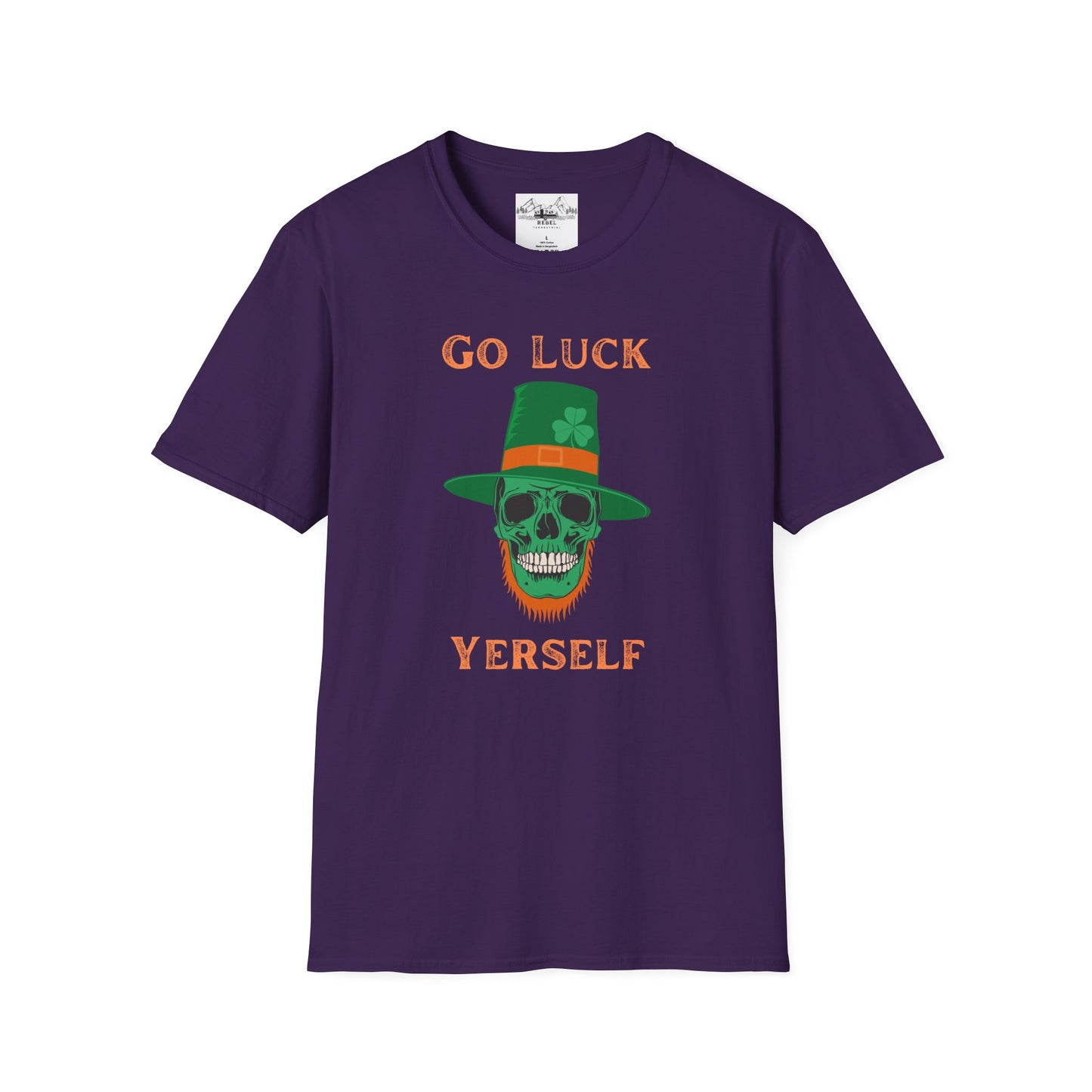 "Go Luck Yerself" Graphic Tee – Emerald Skull & Leprechaun Hat