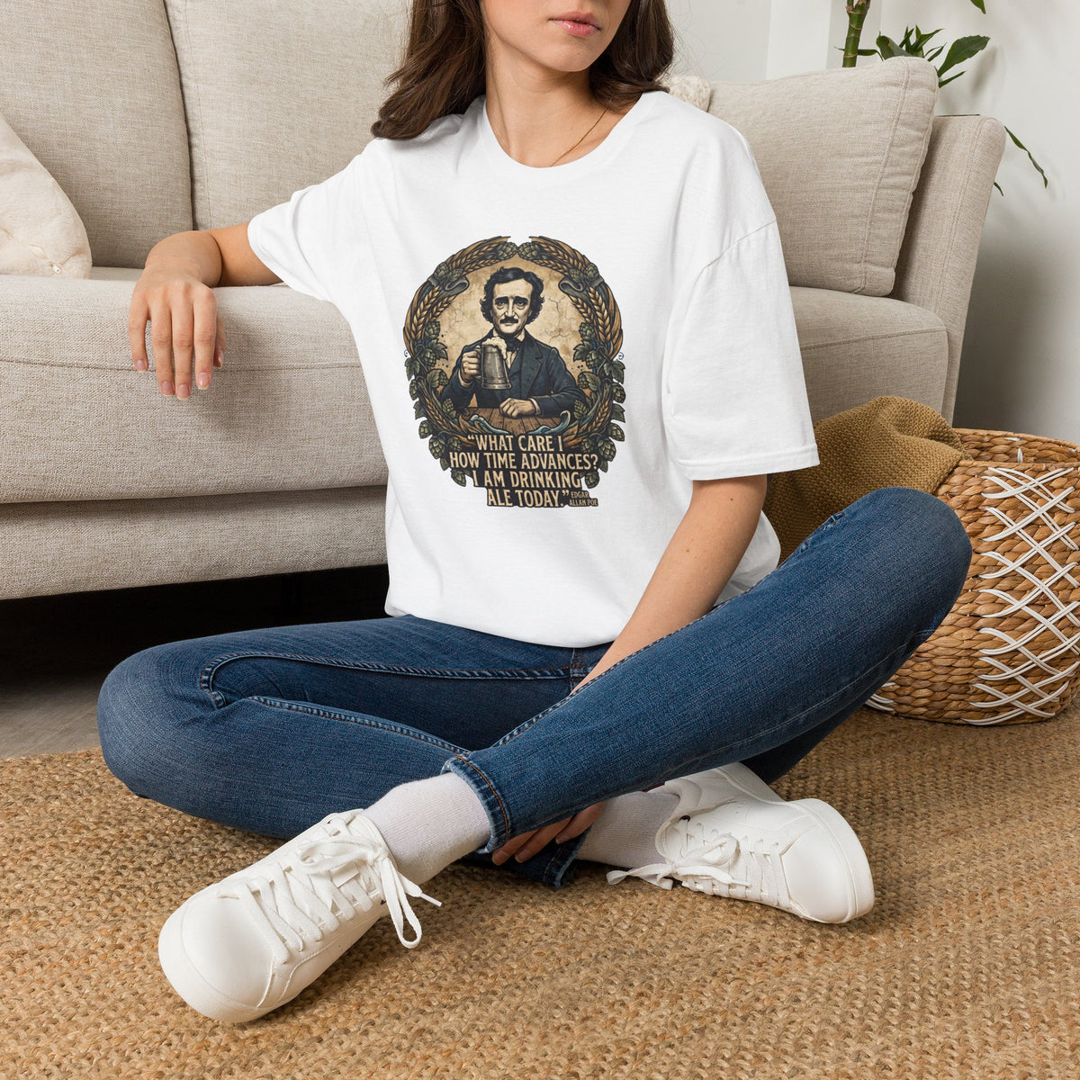 I Am Drinking Ale Today Edgar Allan Poe T-Shirt