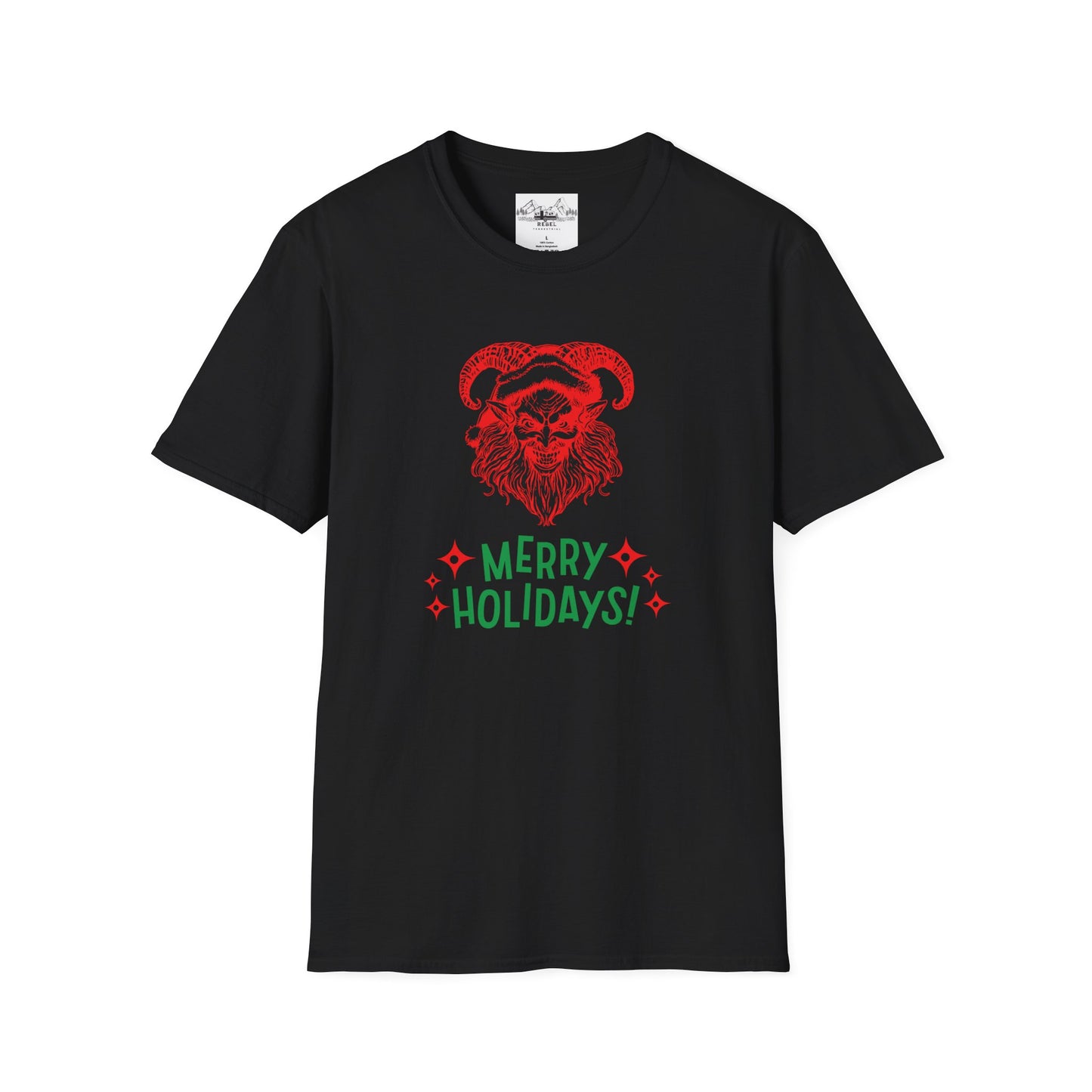 Smiling Krampus "Merry Holidays" Unisex T-Shirt | Ultra-Soft Cotton