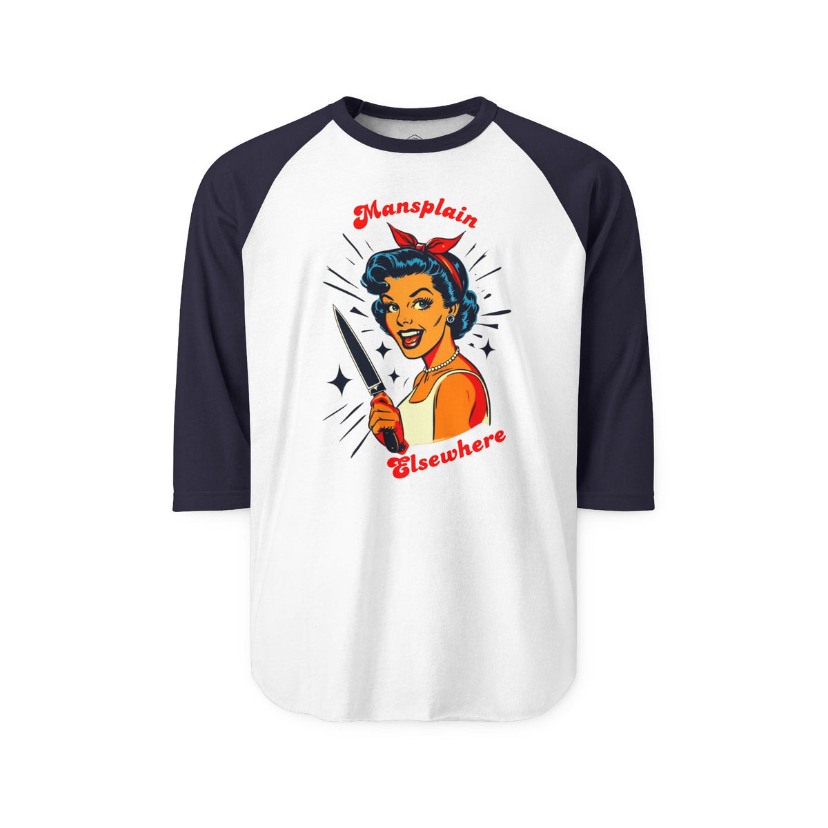 Mansplain Elsewhere 3/4 Sleeve Raglan Tee