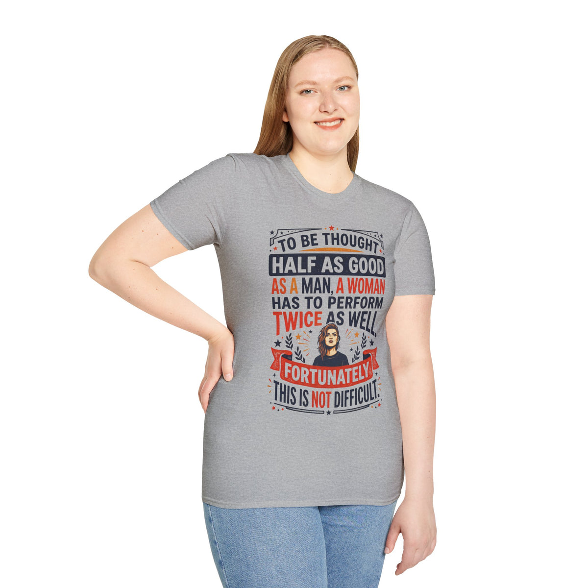 "Twice as Well" Vintage-Style Feminist Graphic Tee | Retro Sarcastic T-Shirt