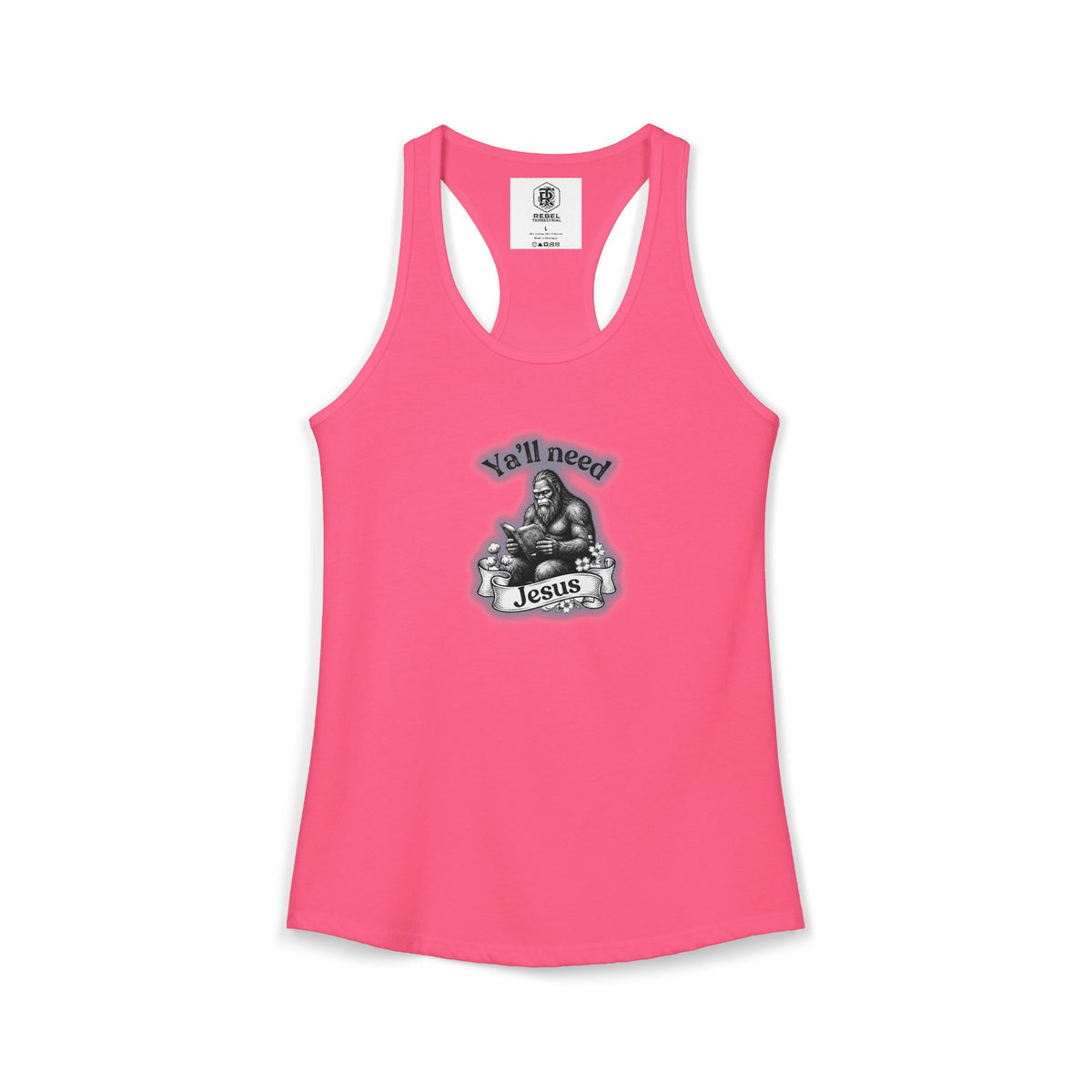 Y’all Need Jesus Bigfoot Women’s Racerback Tank