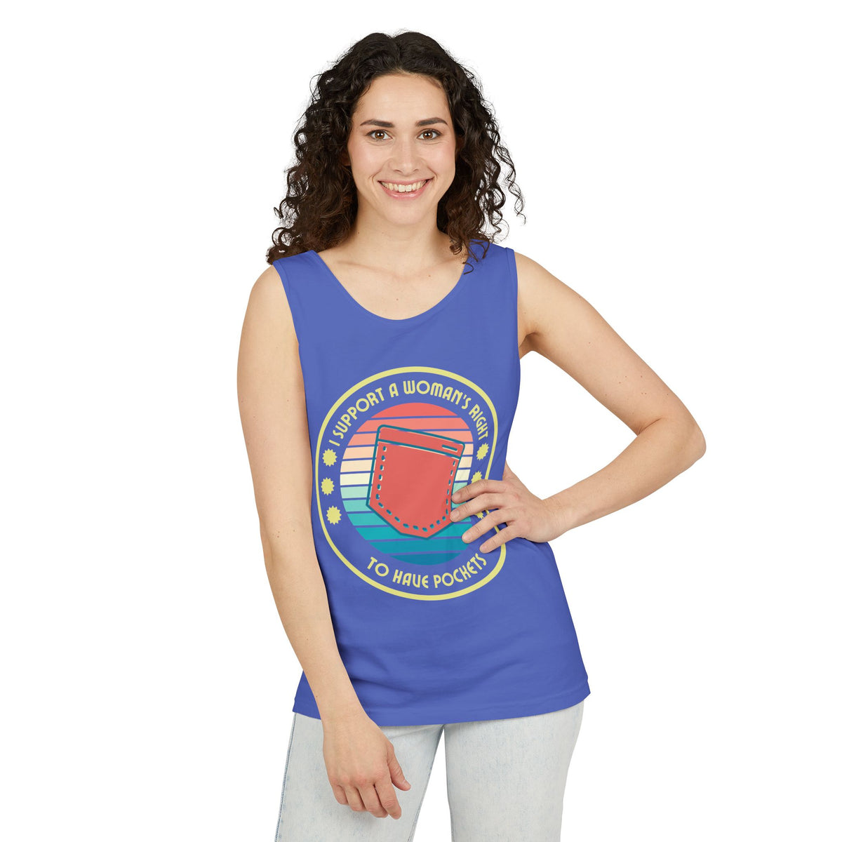 I Support a Woman’s Right to Have Pockets – Unisex Jersey Tank