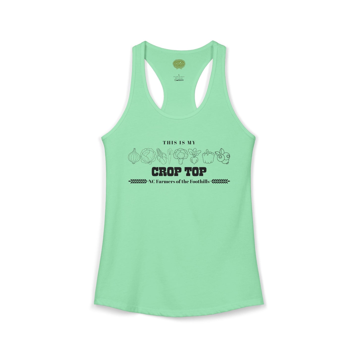 NC Farmers of the Foothills "This Is My Crop Top" Racerback Tank Top