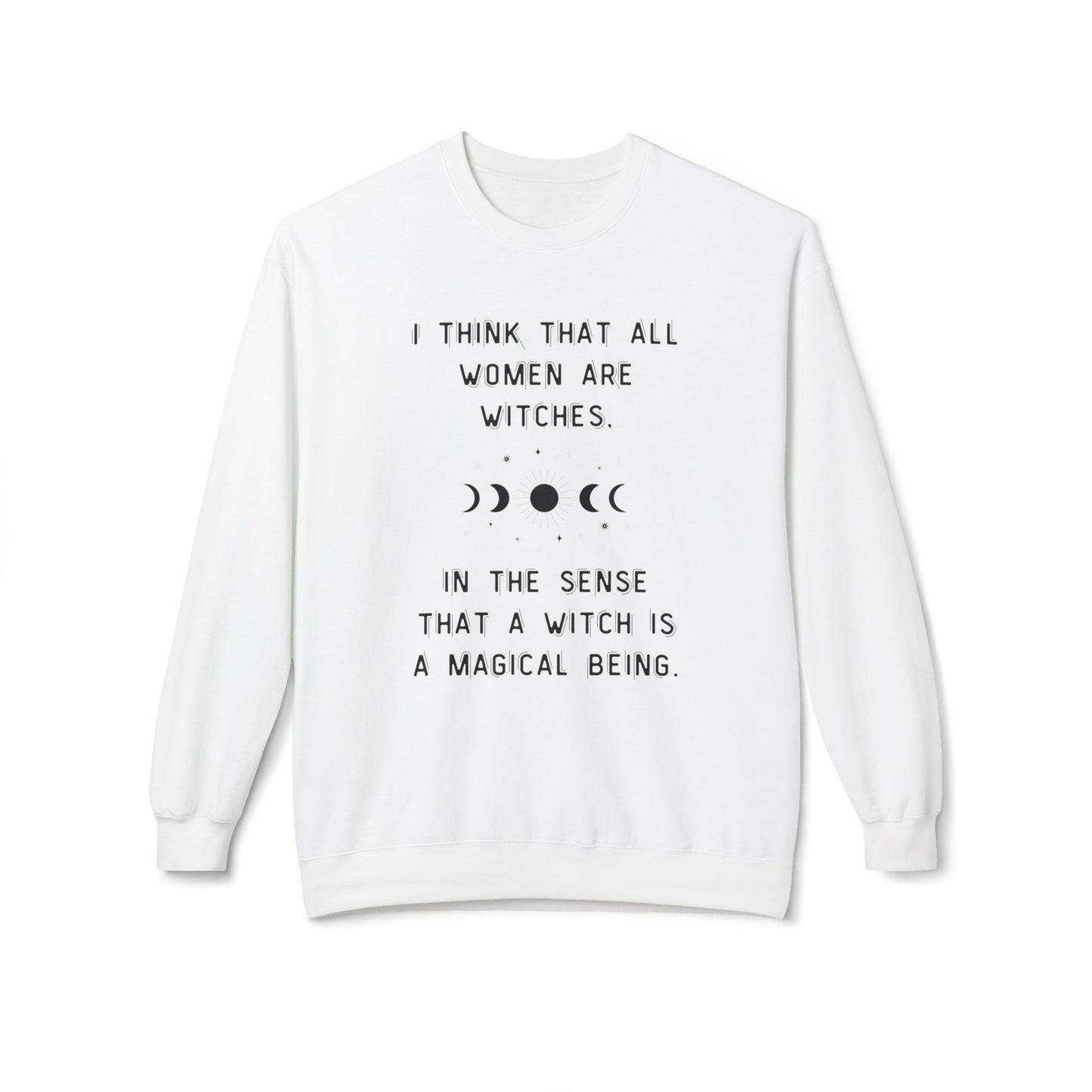 Empowered Witch Midweight Crewneck Sweatshirt - Subtle Moon Phases