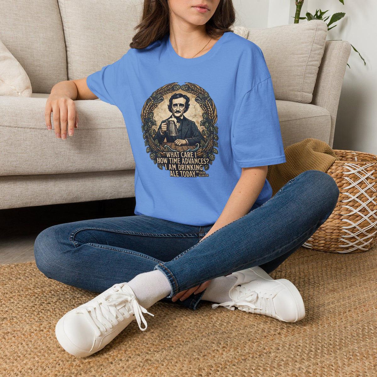 I Am Drinking Ale Today Edgar Allan Poe T-Shirt