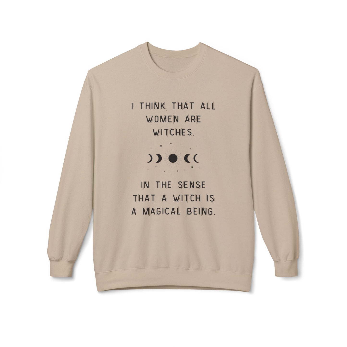 Empowered Witch Midweight Crewneck Sweatshirt - Subtle Moon Phases