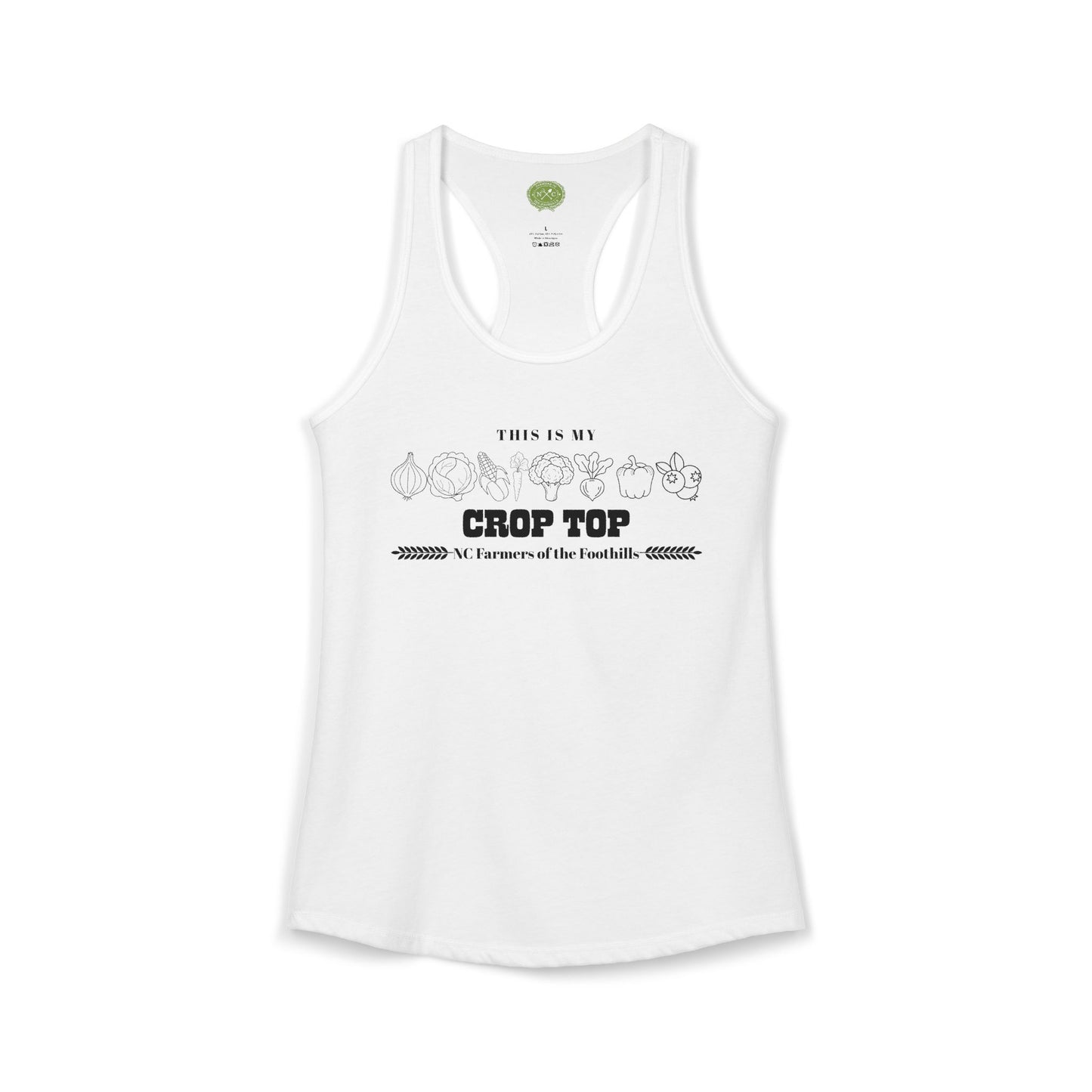 NC Farmers of the Foothills "This Is My Crop Top" Racerback Tank Top