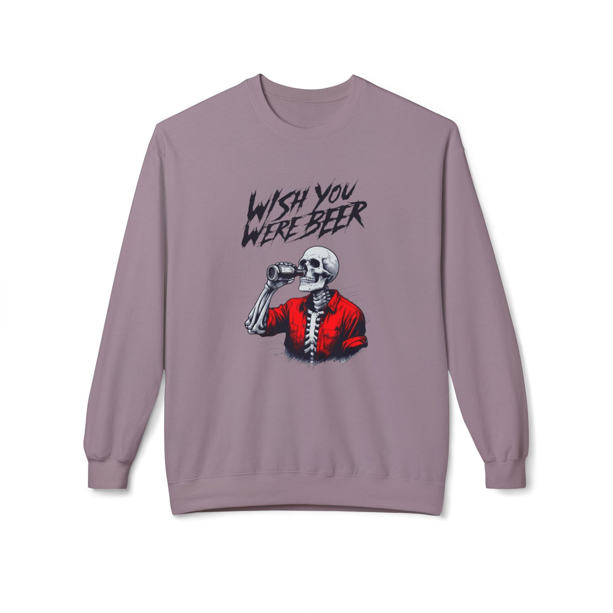 Wish You Were Beer – Skeleton Crewneck Sweatshirt